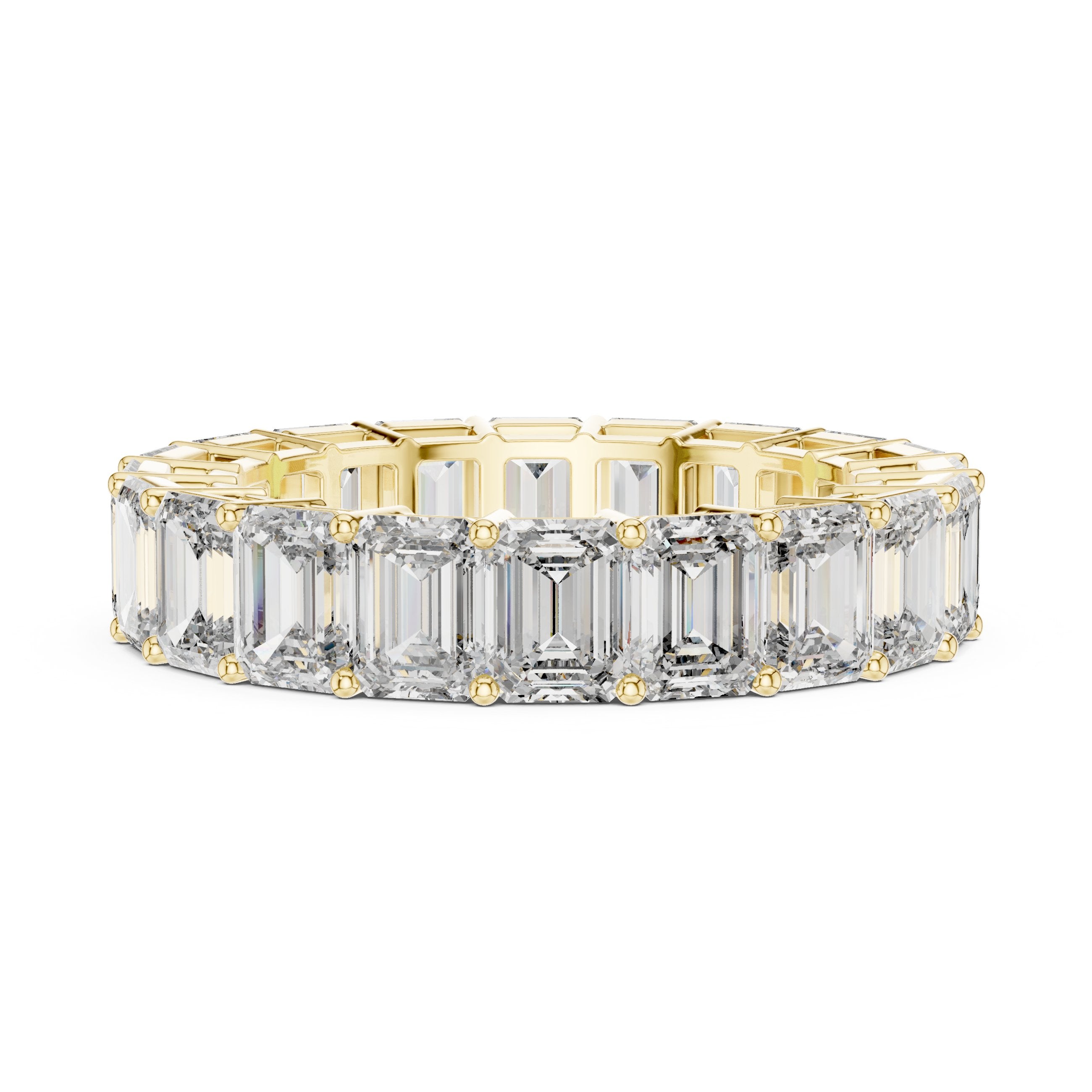 Round Diamond Wide Floral X-Cluster Band in Yellow Gold - VYKA Diamonds