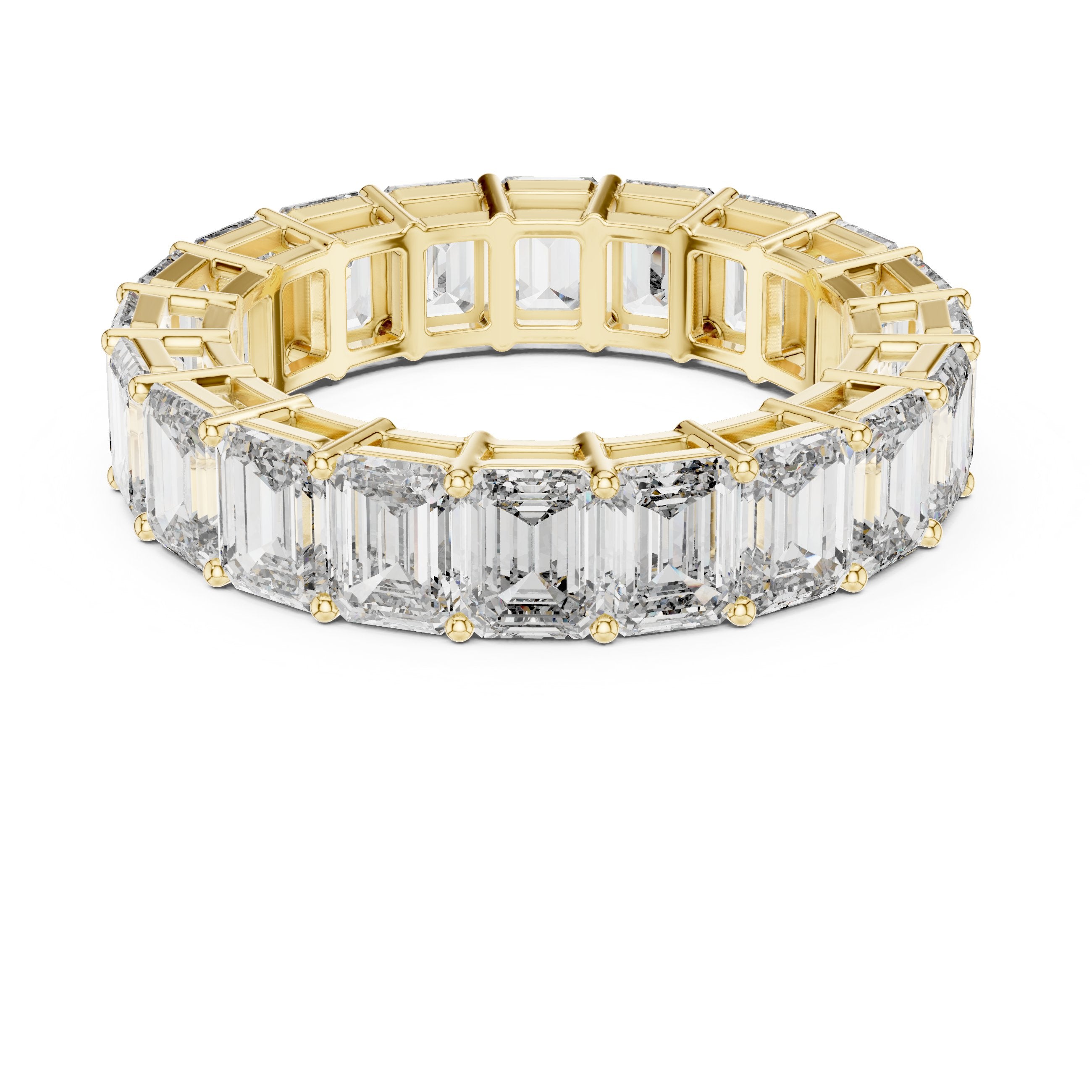 Round Diamond Wide Floral X-Cluster Band in Yellow Gold - VYKA Diamonds