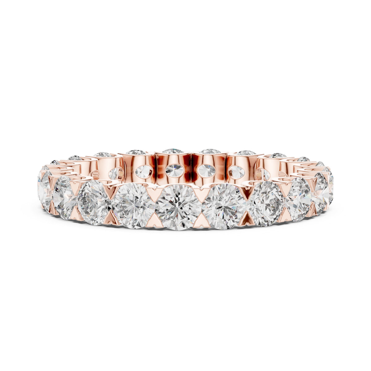 Round Diamond Claw Set Full Eternity Band