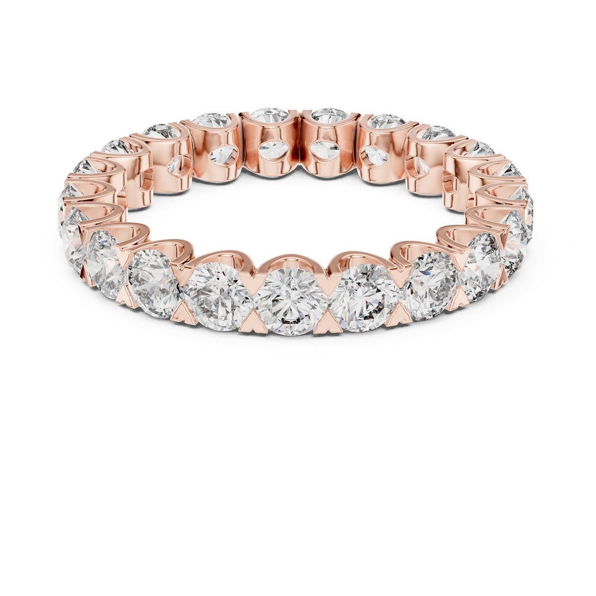 Round Diamond Claw Set Full Eternity Band