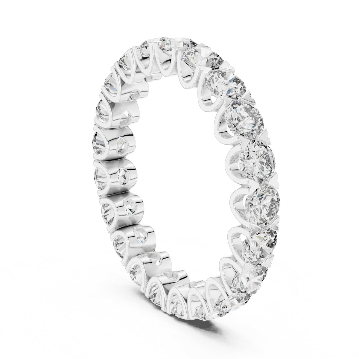 Round Diamond Claw Set Full Eternity Band