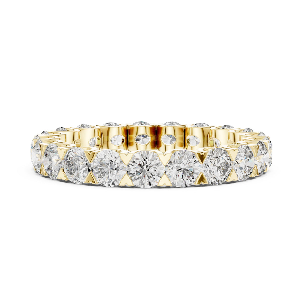 Round Diamond Claw Set Full Eternity Band