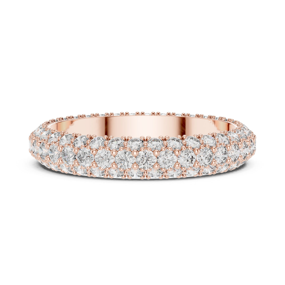 Round Diamond Pavé Dome Eternity Band
