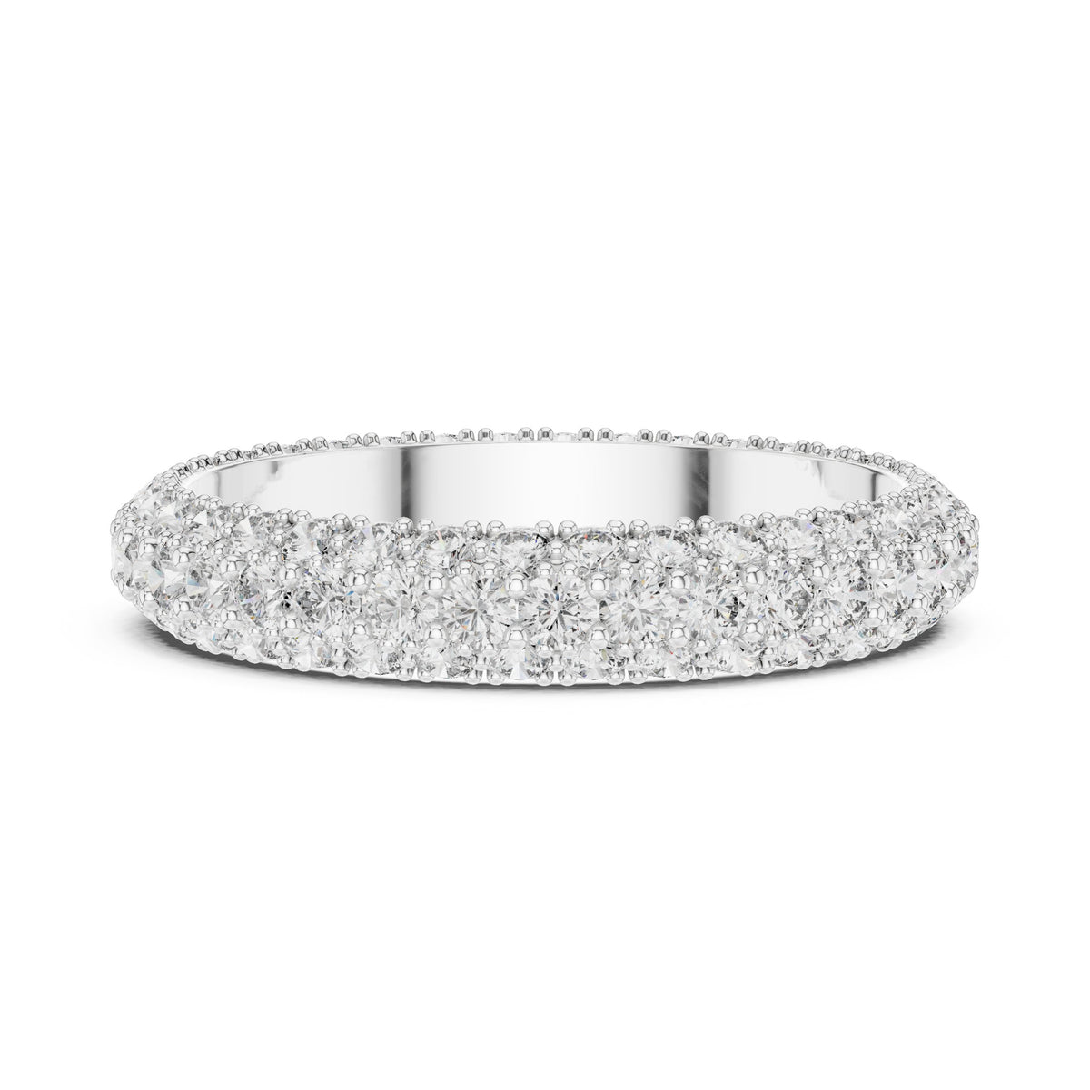 Round Diamond Pavé Dome Eternity Band