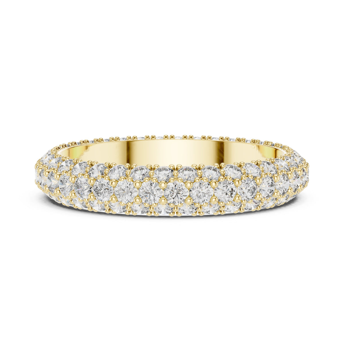 Round Diamond Pavé Dome Eternity Band