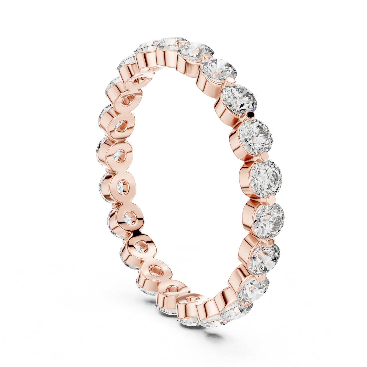 Round Diamond Shared Prong Eternity Band