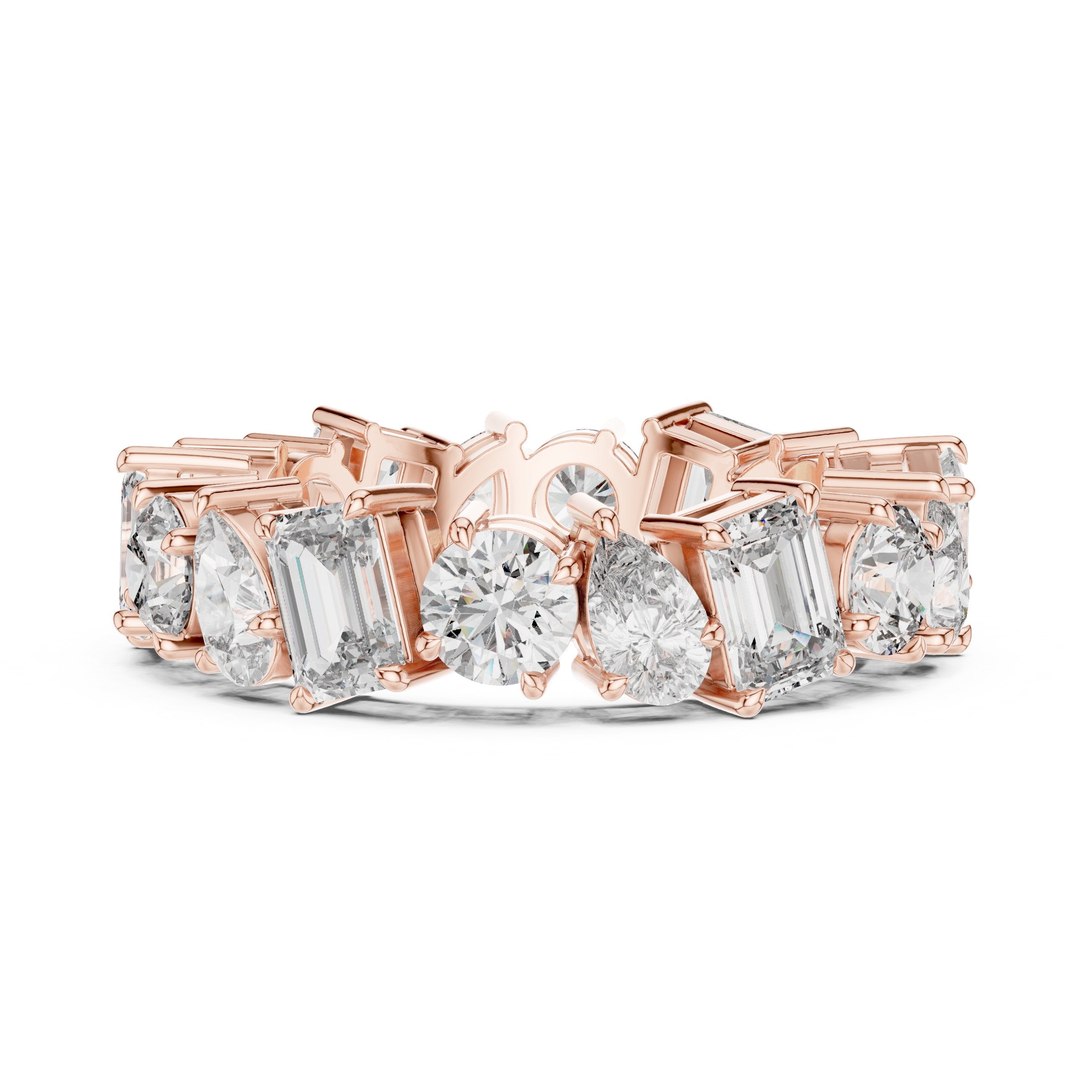 Mixed Shape Diamond Eternity Band in Rose Gold - VYKA Diamonds