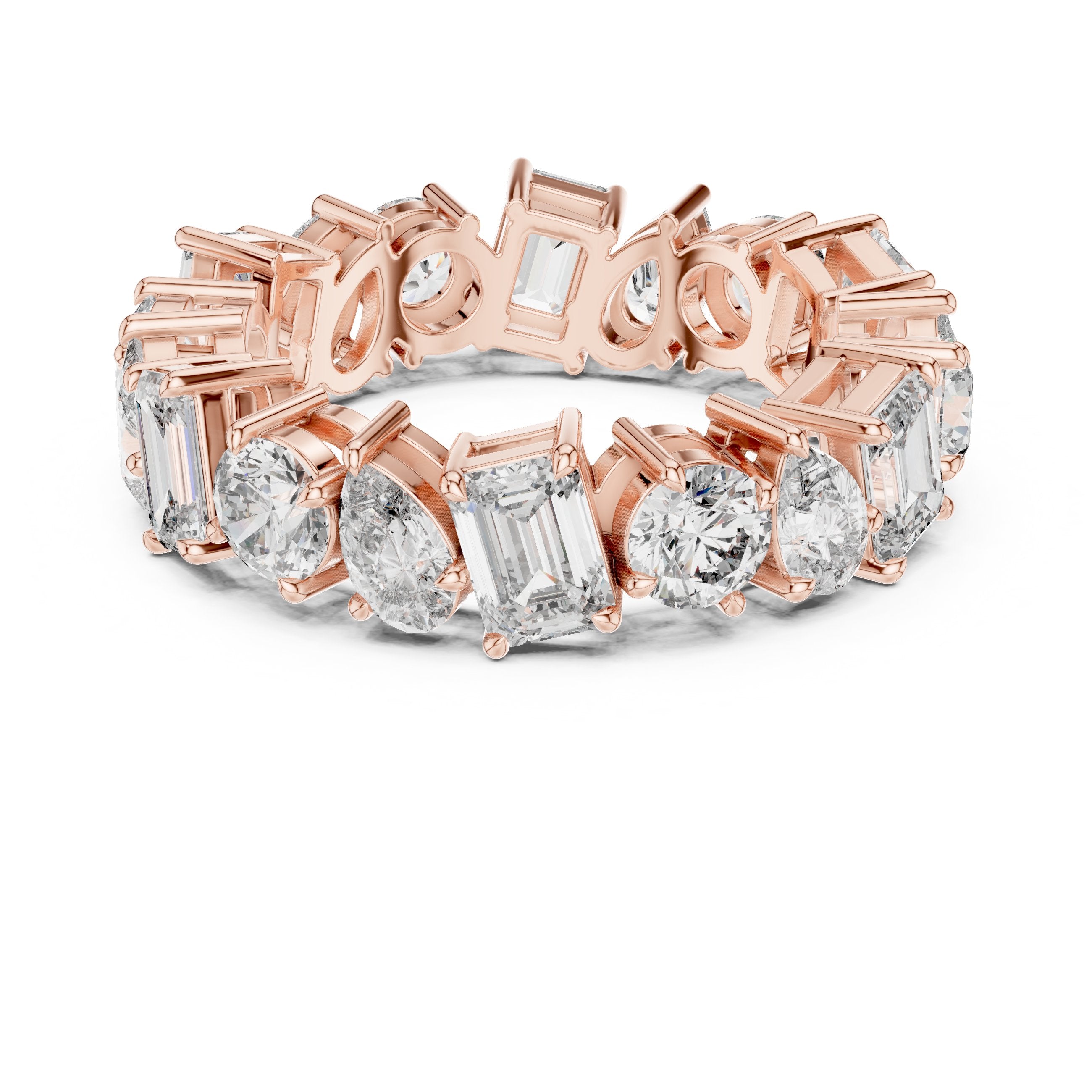 Mixed Shape Diamond Eternity Band in Rose Gold - VYKA Diamonds