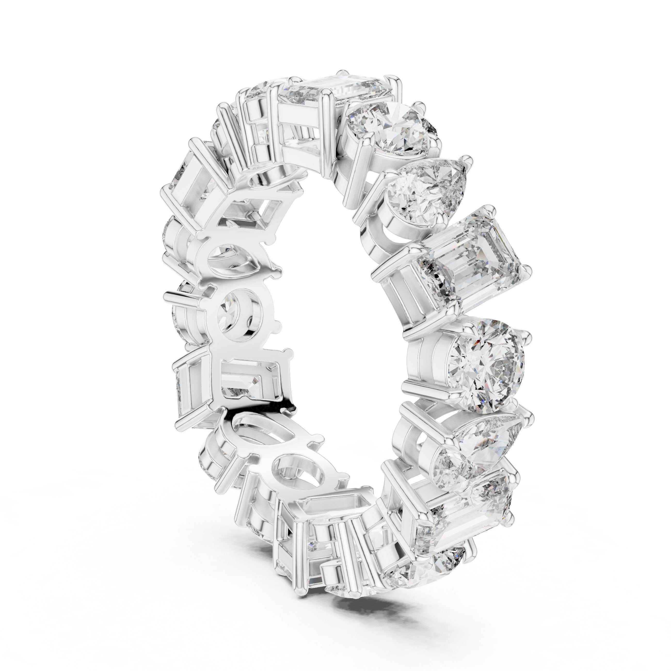 Mixed Shape Diamond Eternity Band in White Gold - VYKA Diamonds