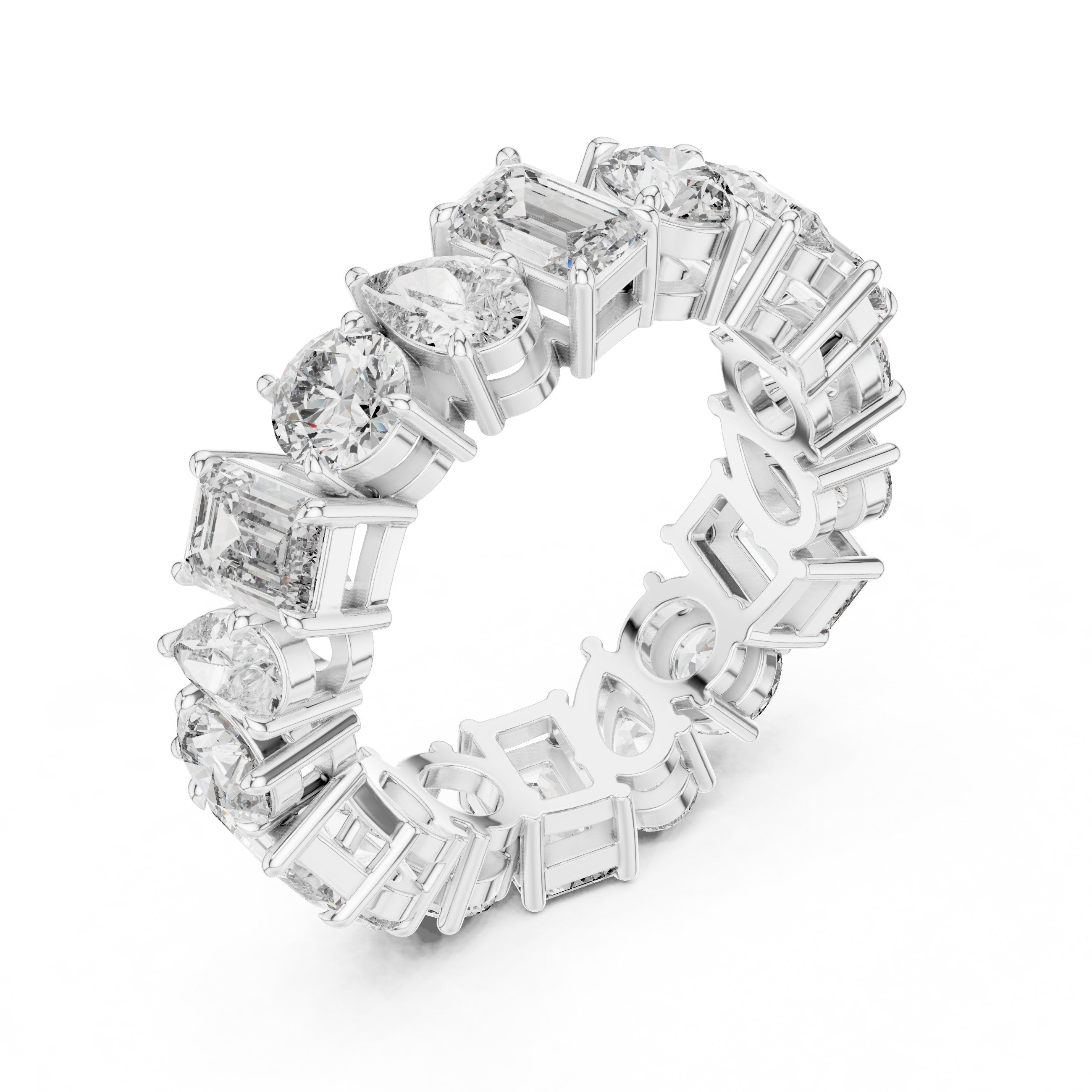 Mixed Shape Diamond Eternity Band in White Gold - VYKA Diamonds