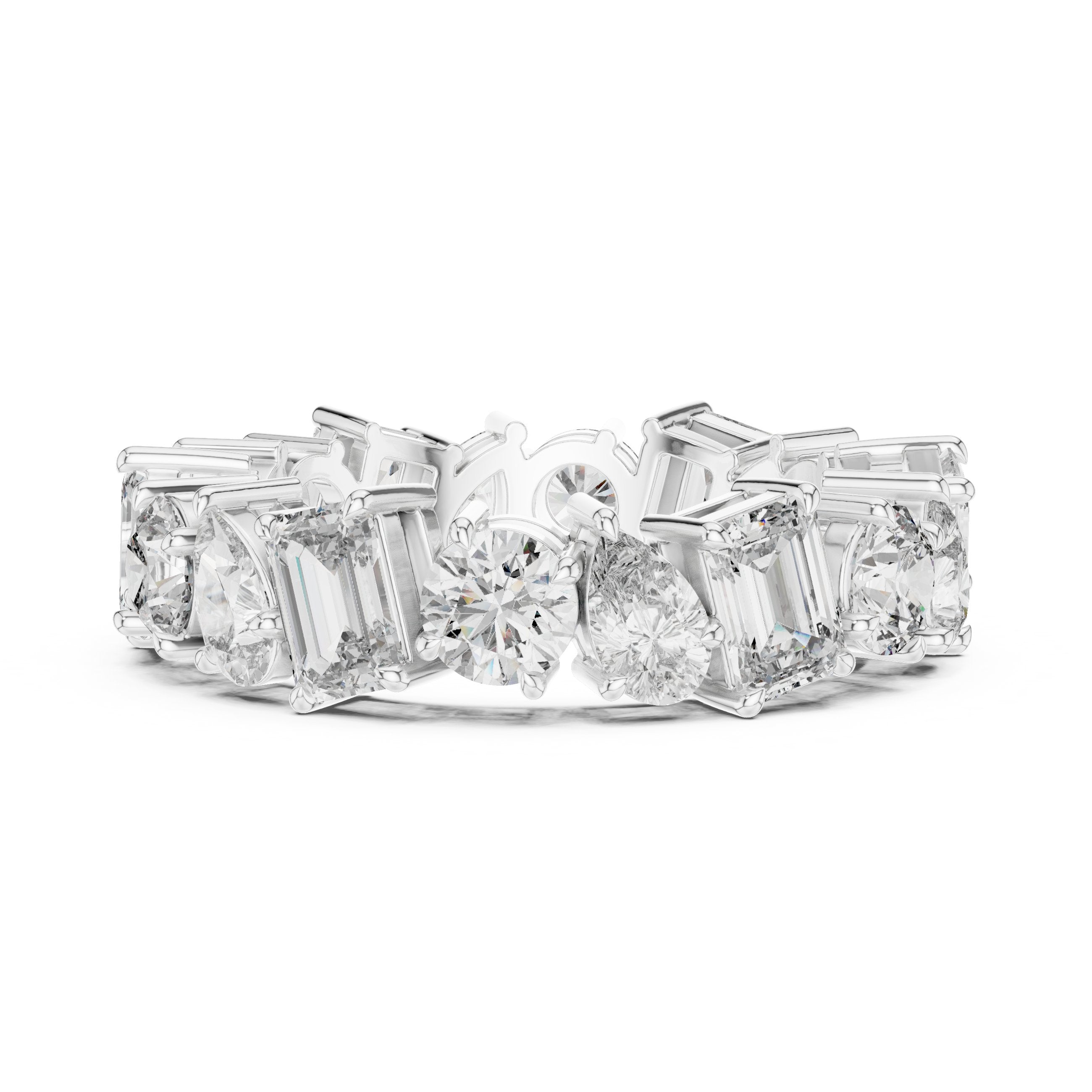 Mixed Shape Diamond Eternity Band in White Gold - VYKA Diamonds