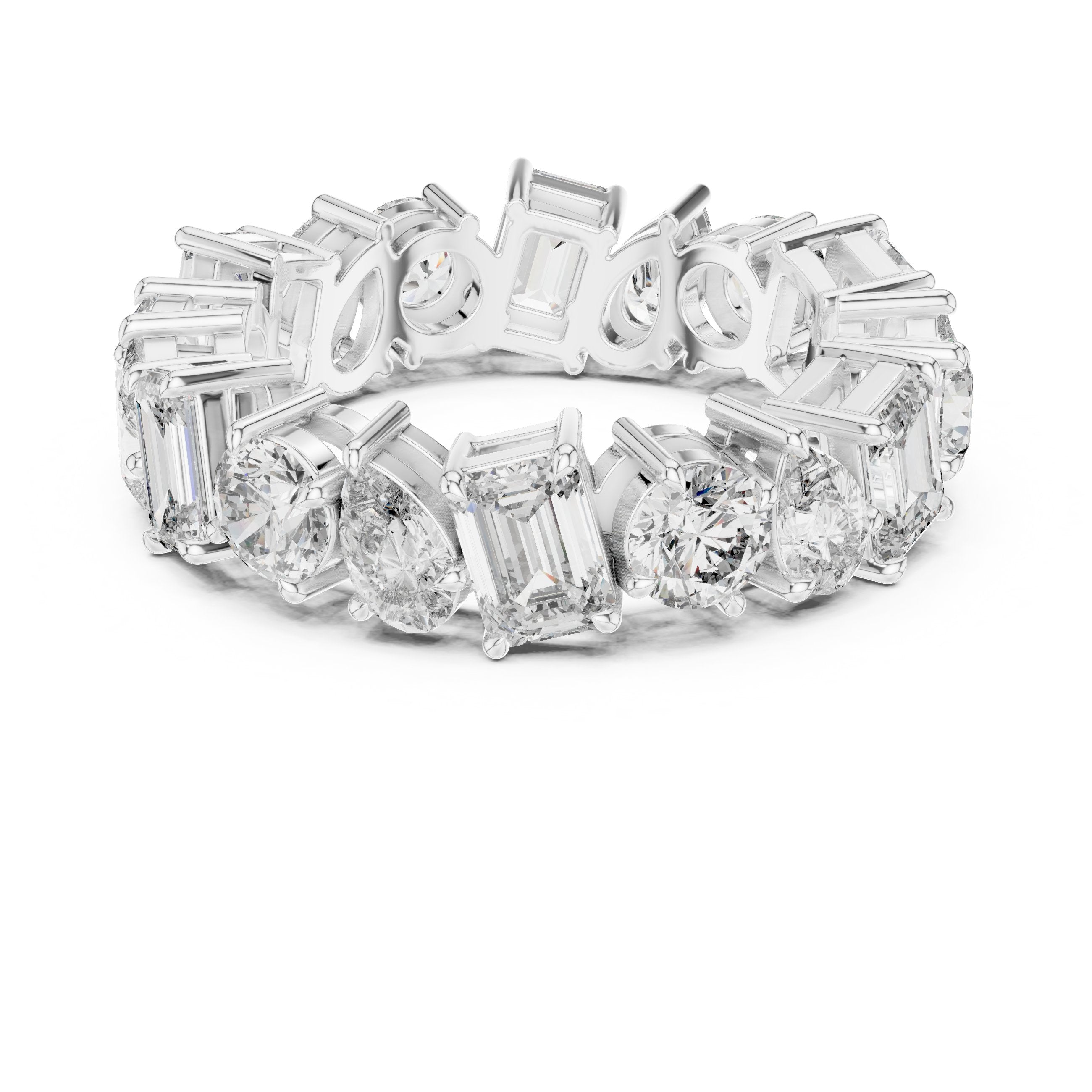 Mixed Shape Diamond Eternity Band in White Gold - VYKA Diamonds