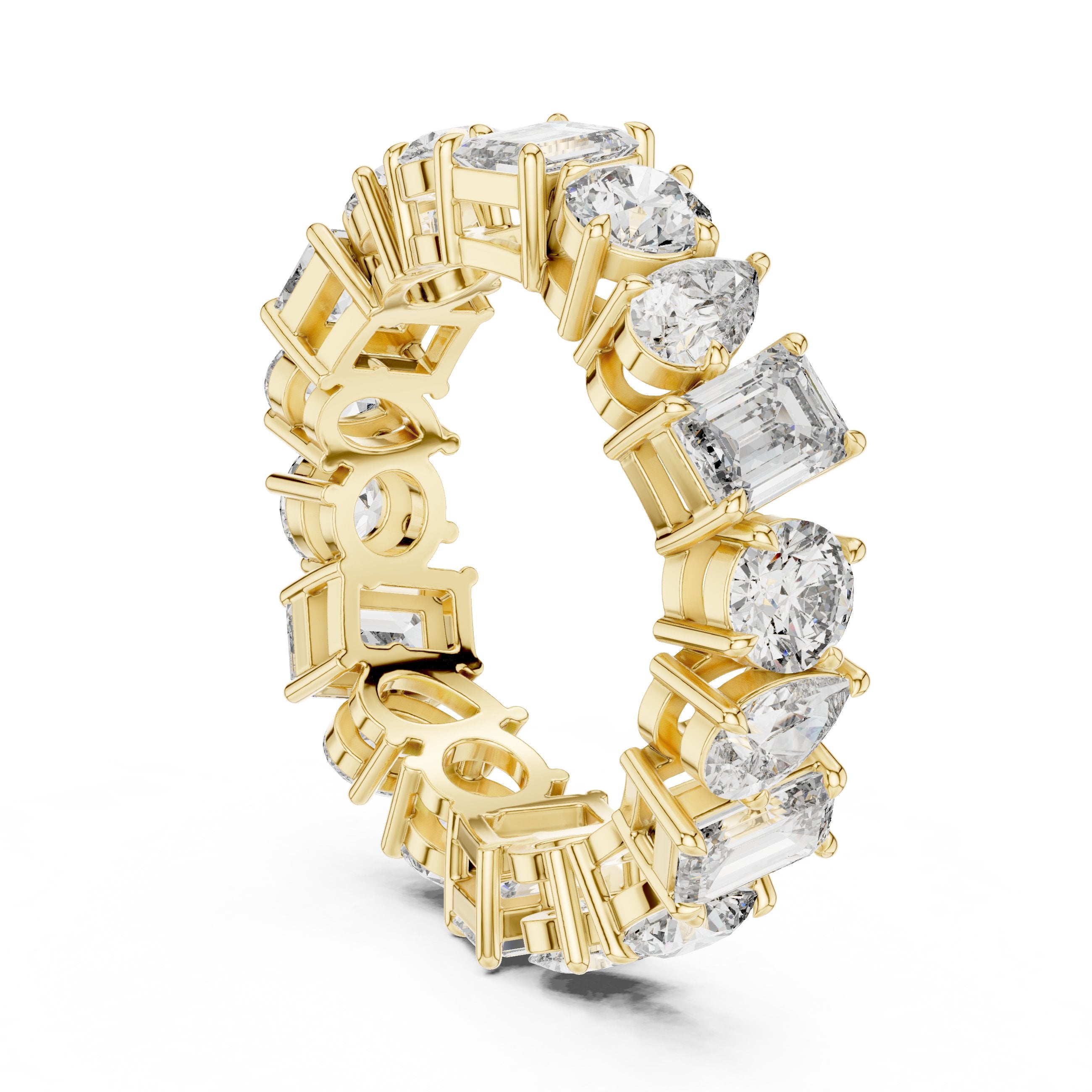 Mixed Shape Diamond Eternity Band in Yellow Gold - VYKA Diamonds