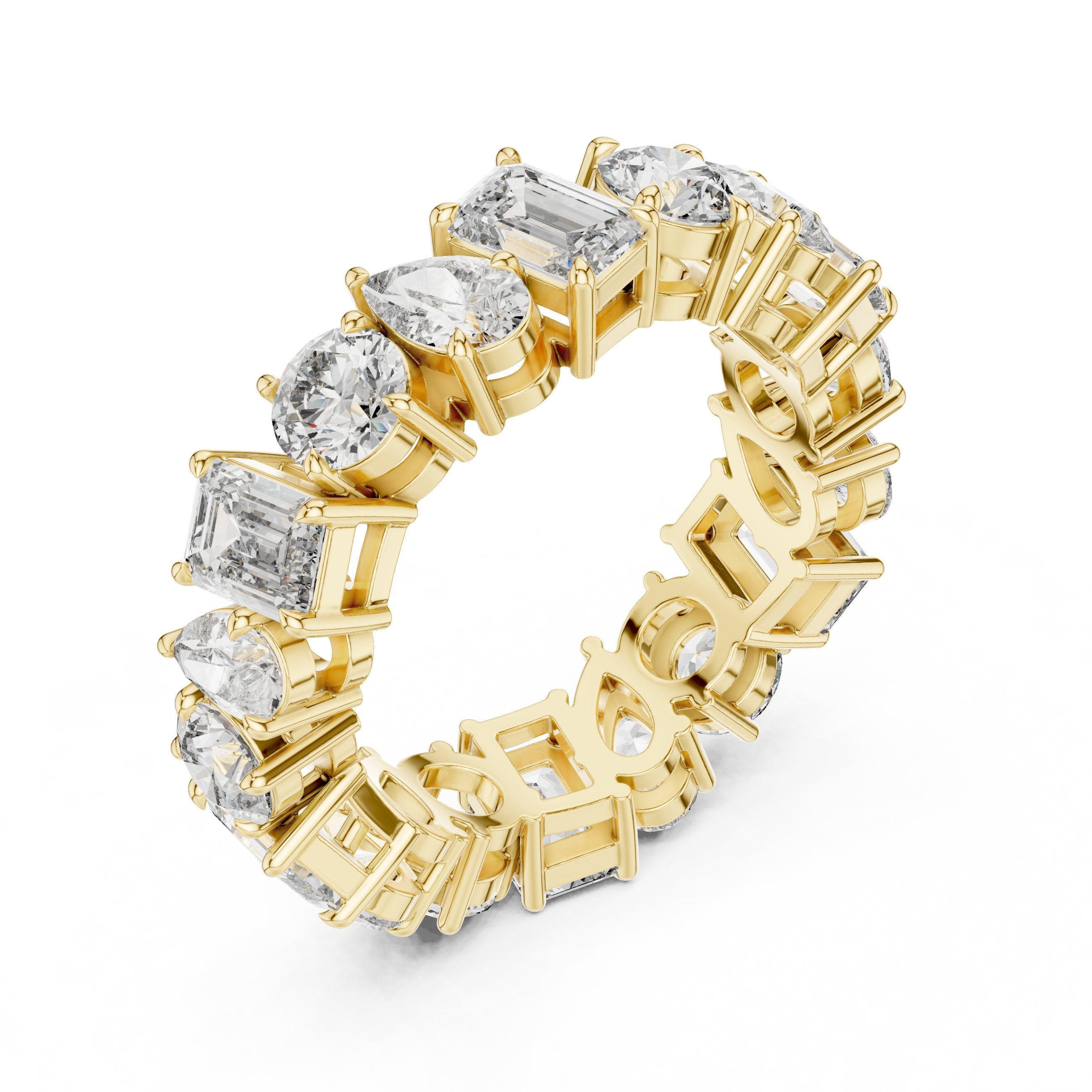 Mixed Shape Diamond Eternity Band in Yellow Gold - VYKA Diamonds