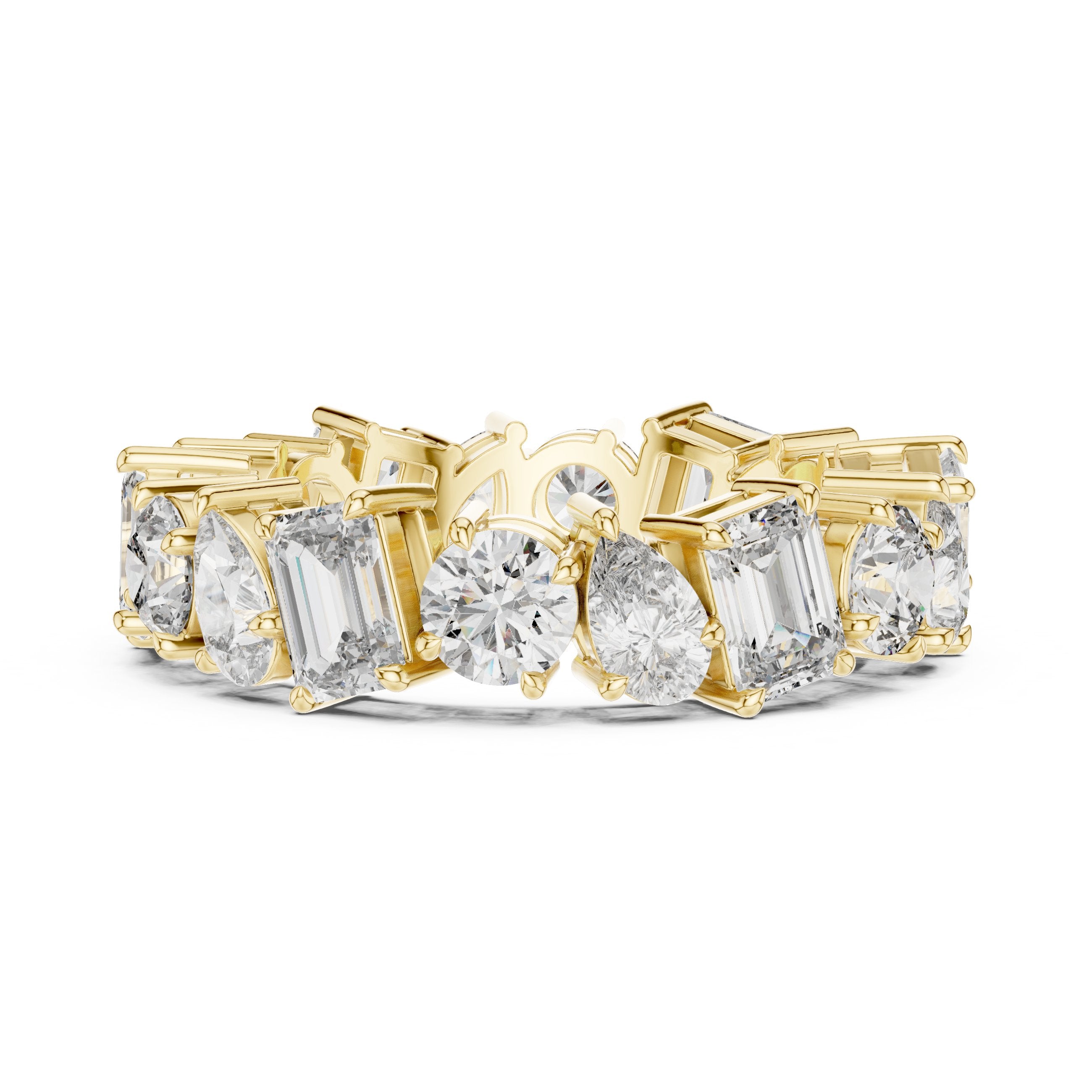 Mixed Shape Diamond Eternity Band in Yellow Gold - VYKA Diamonds