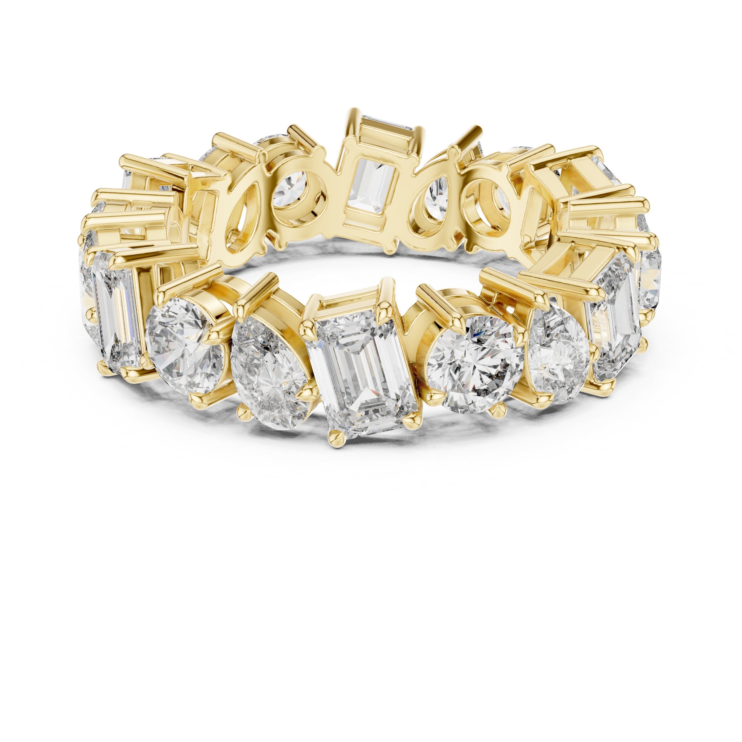 Mixed Shape Diamond Eternity Band in Yellow Gold - VYKA Diamonds