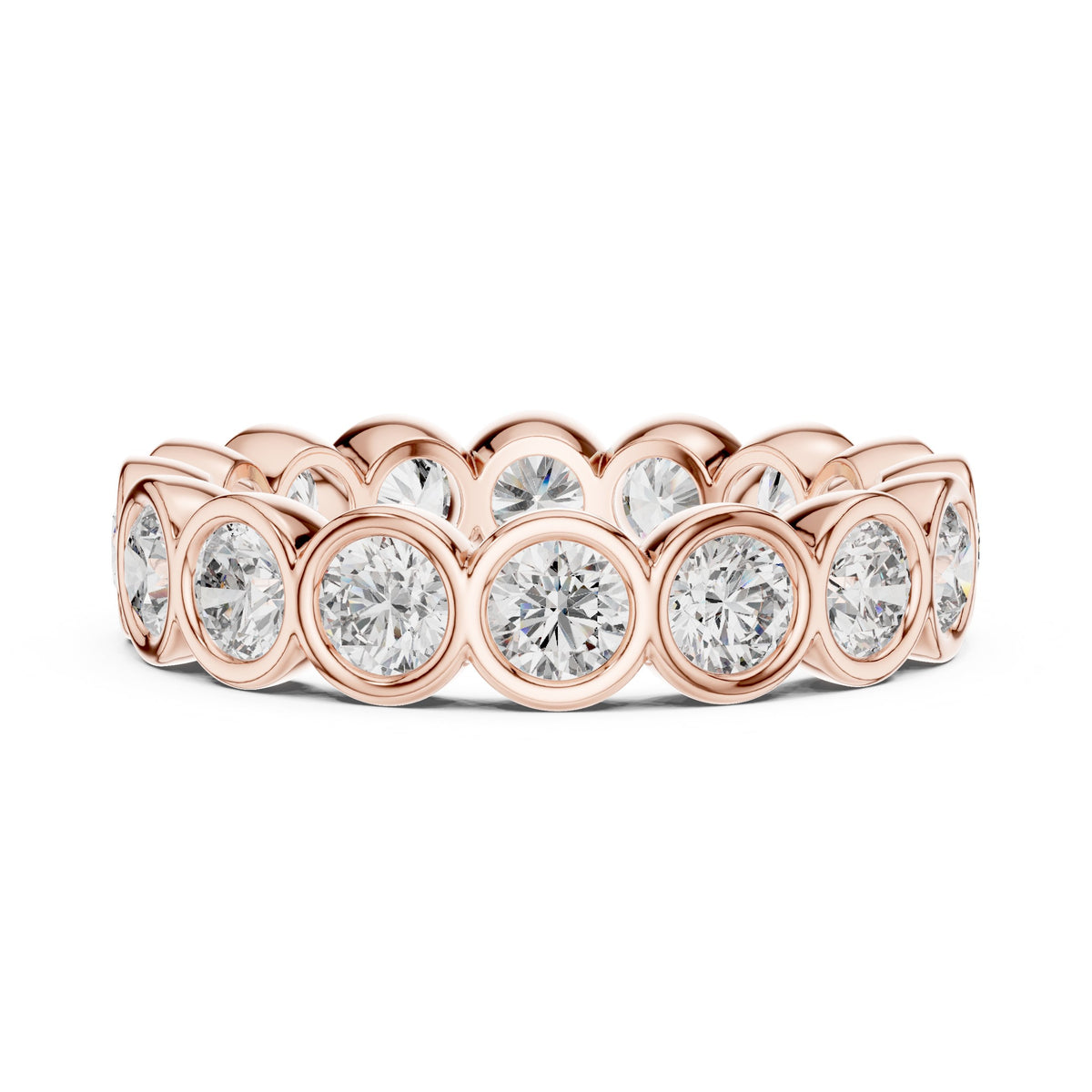 Round Diamond Bezel Set Full Eternity Band