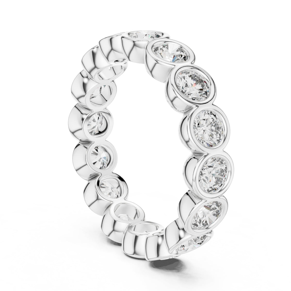 Round Diamond Bezel Set Full Eternity Band