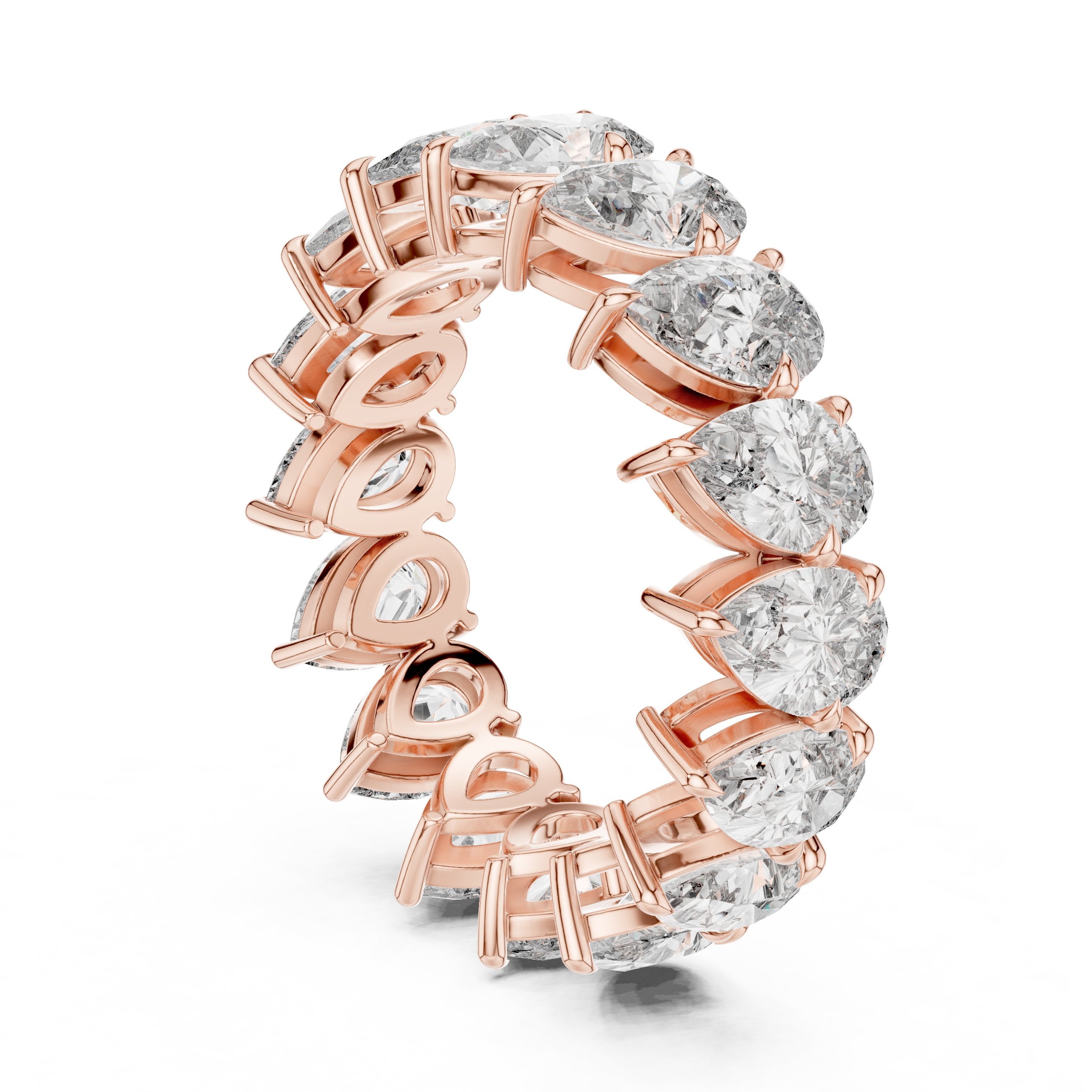 Pear Diamond Eternity Band in Rose Gold - VYKA Diamonds