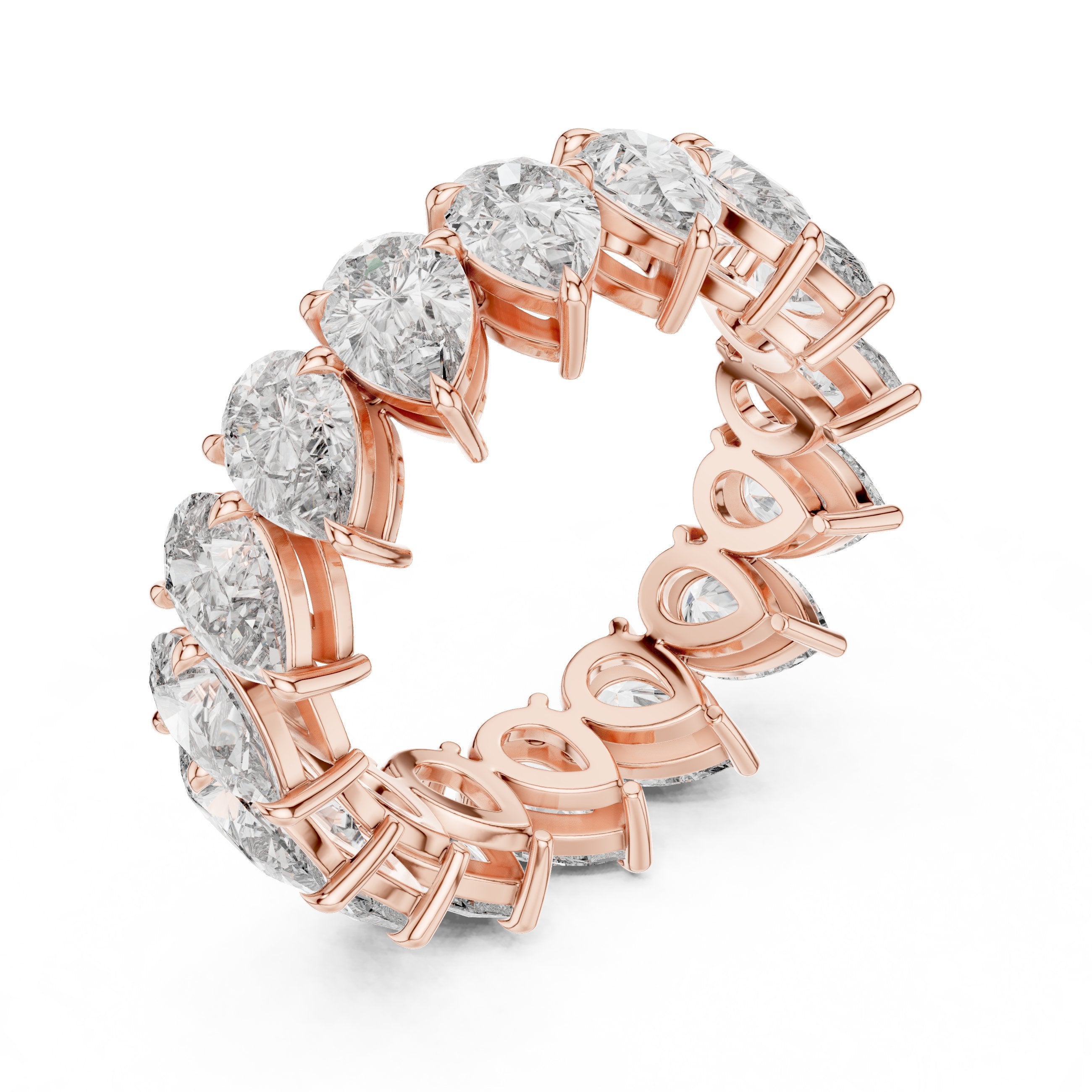 Pear Diamond Eternity Band in Rose Gold - VYKA Diamonds