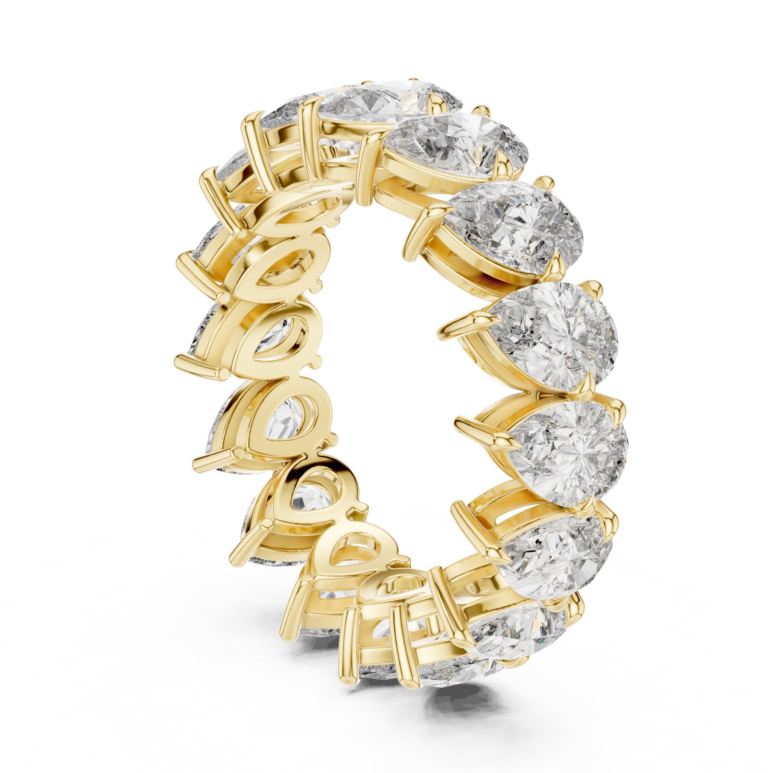 Pear Diamond Eternity Band in Yellow Gold - VYKA Diamonds