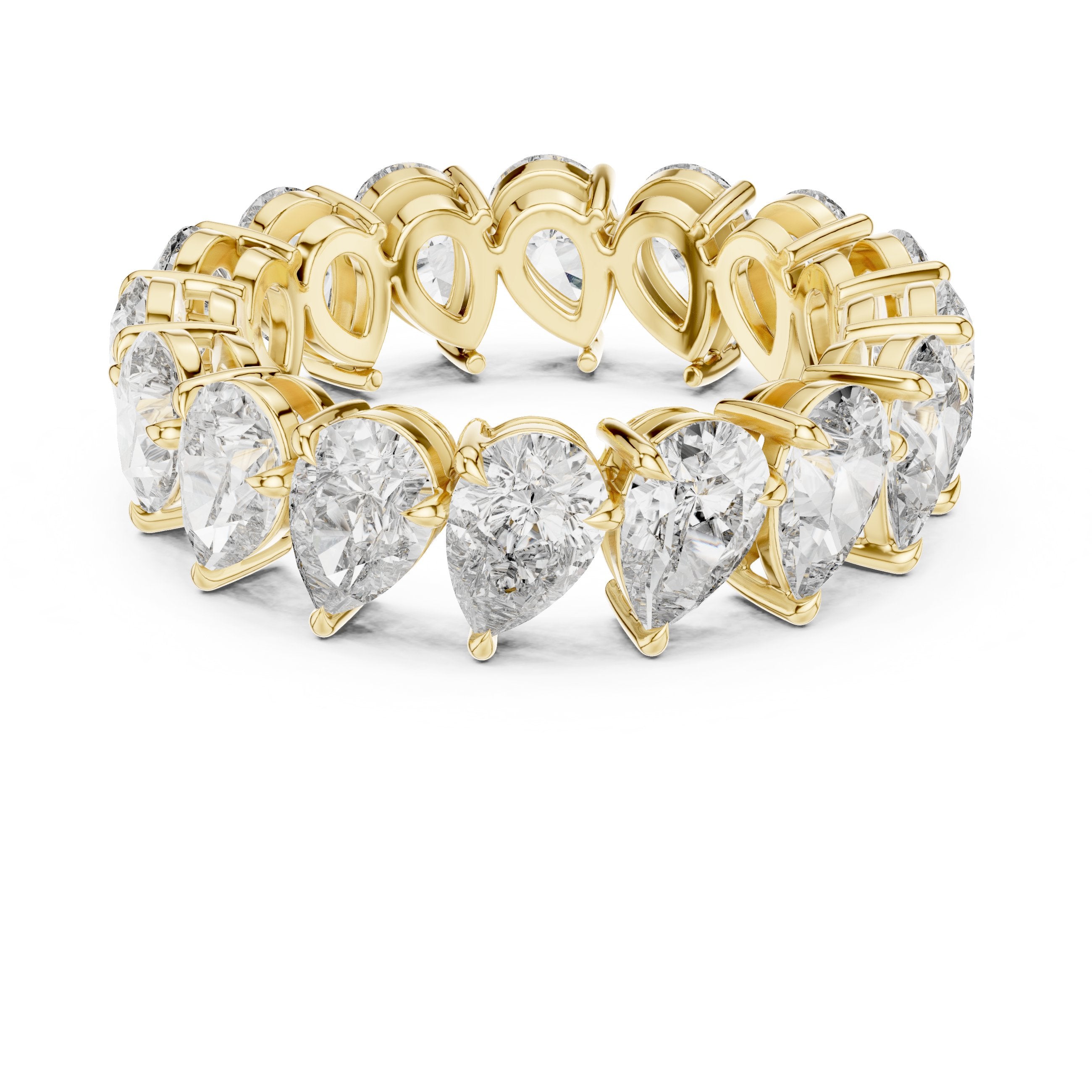 Pear Diamond Eternity Band in Yellow Gold - VYKA Diamonds