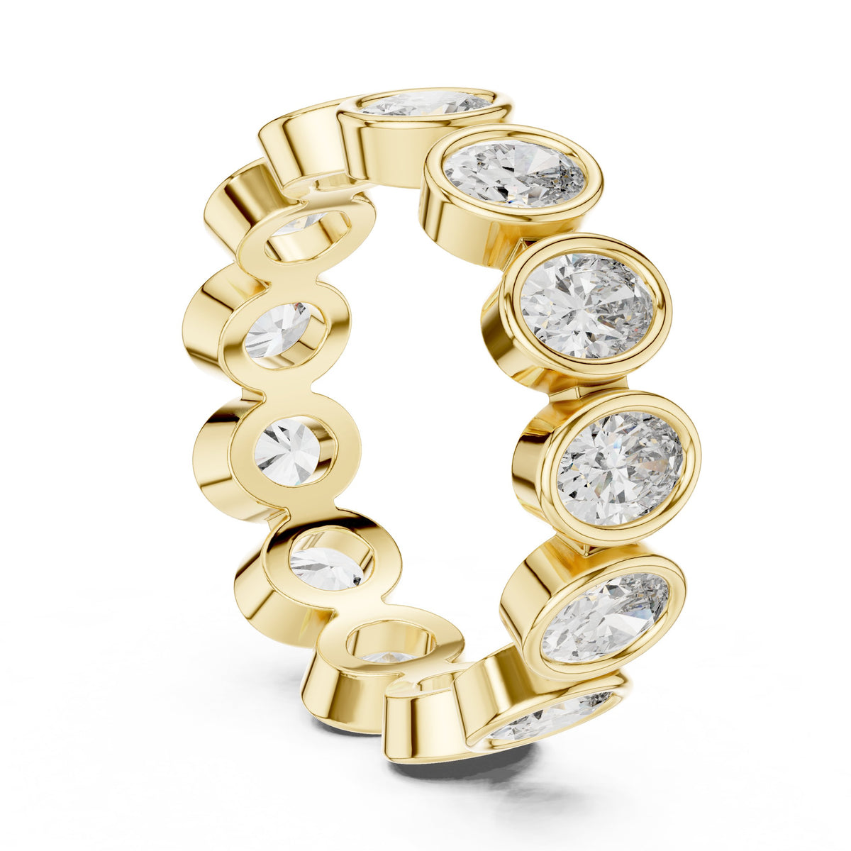 Oval Diamond Bezel Set Eternity Band