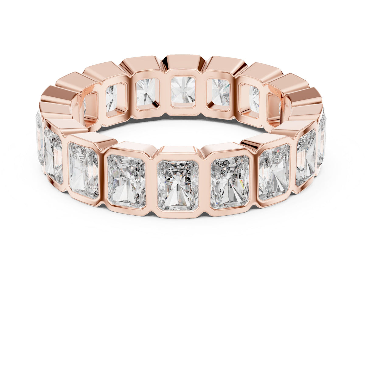 Radiant Cut Bezel Set Diamond Eternity Band