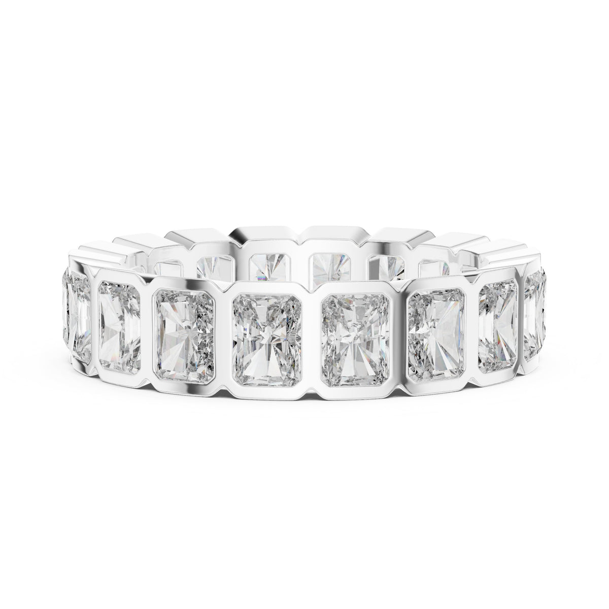 Radiant Cut Bezel Set Diamond Eternity Band