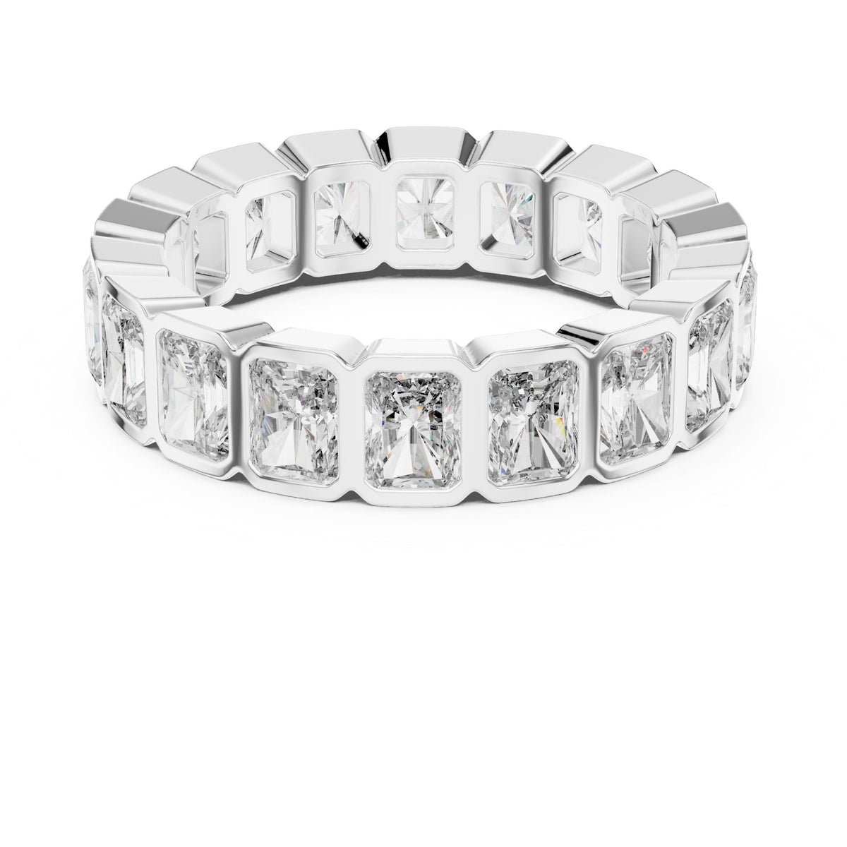 Radiant Cut Bezel Set Diamond Eternity Band