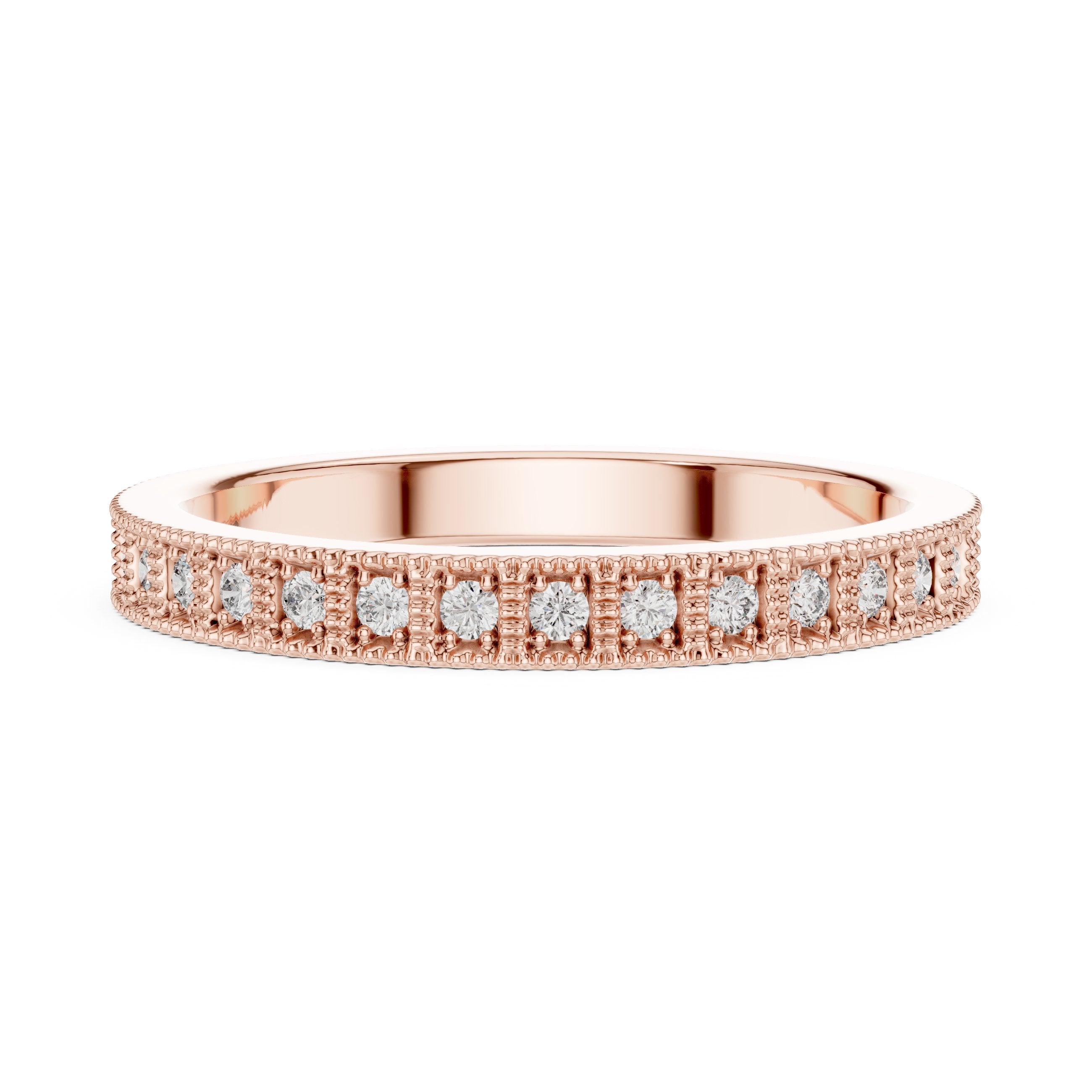 Ornate Cluster Diamond Engagement Ring in Rose Gold - VYKA Diamonds
