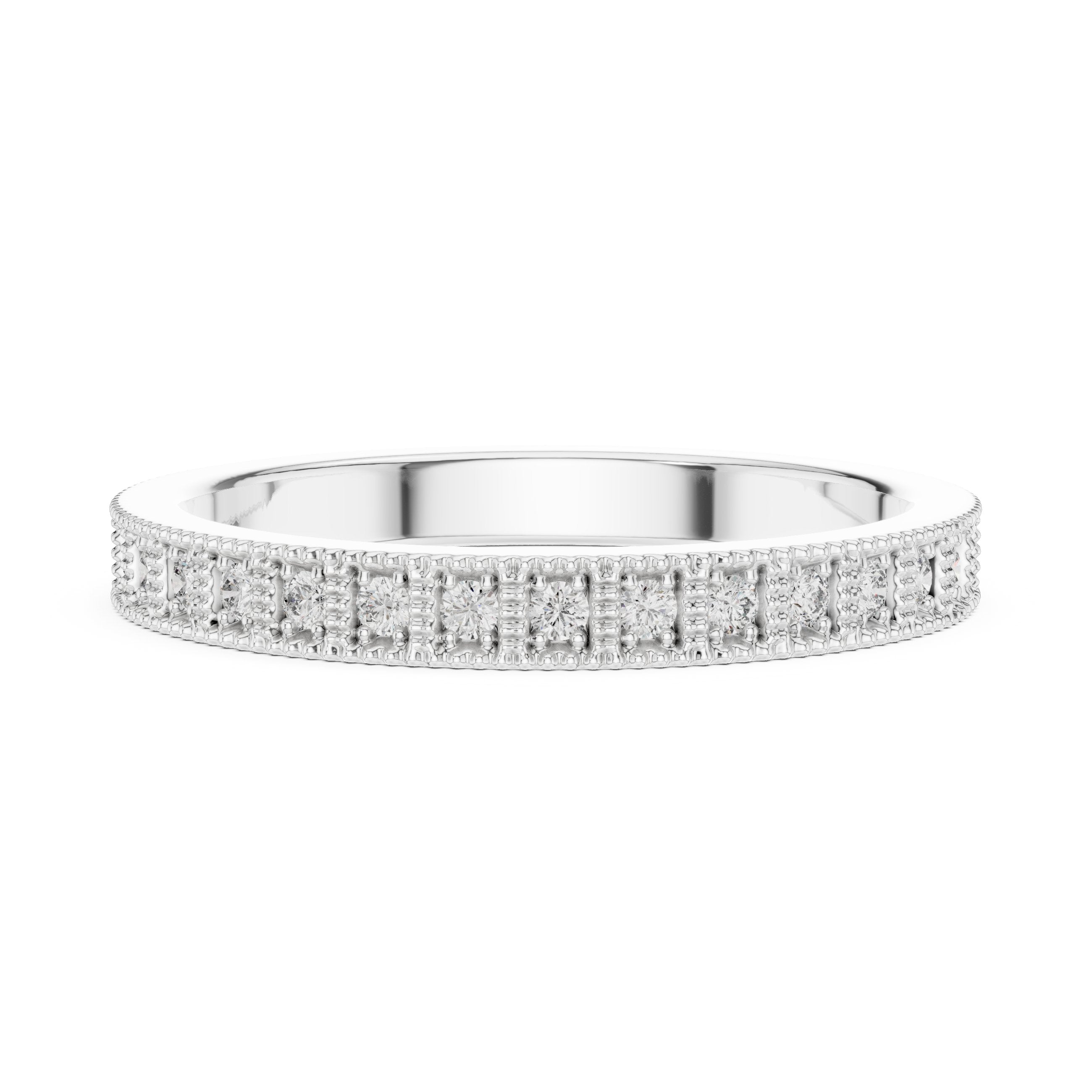 Ornate Cluster Diamond Engagement Ring in White Gold - VYKA Diamonds