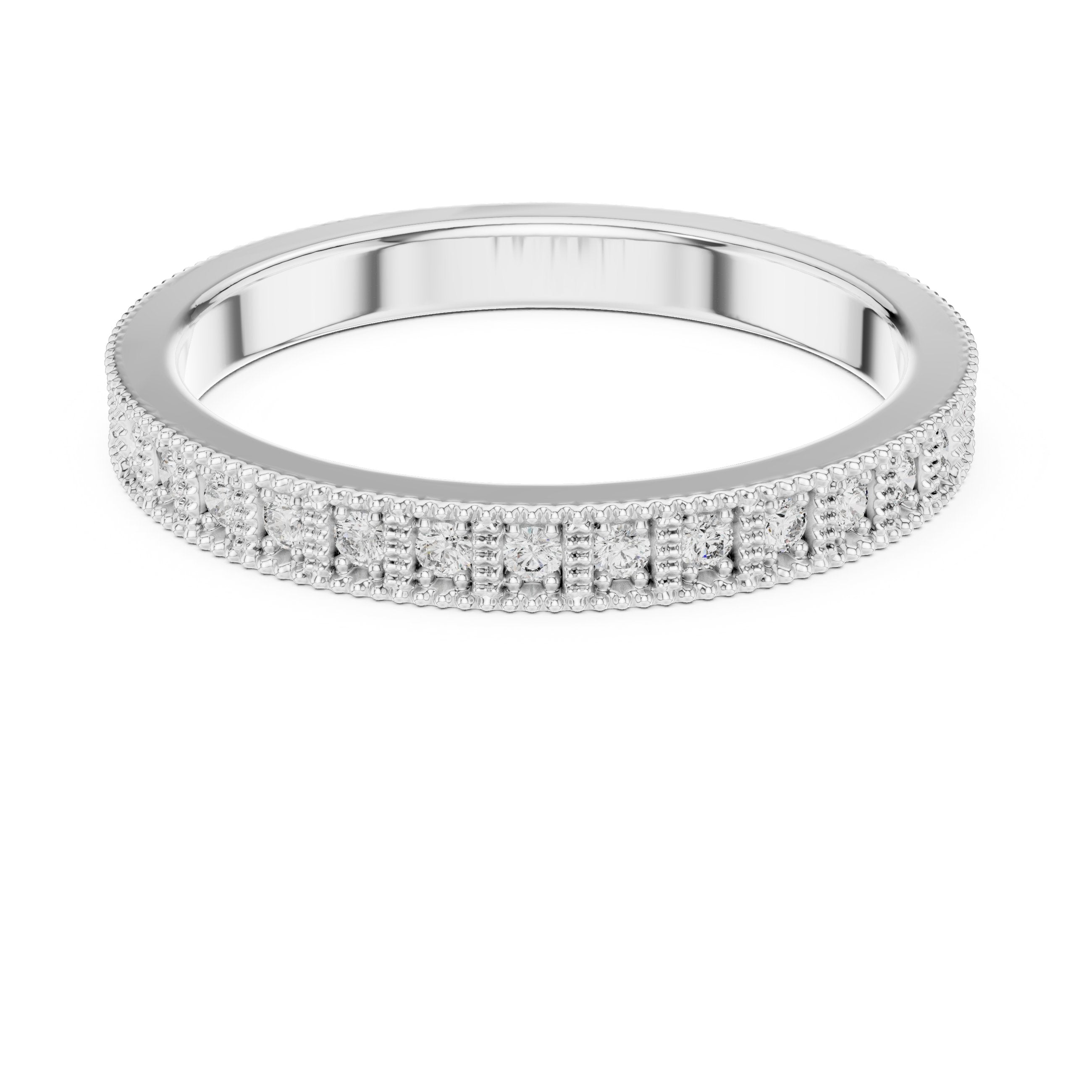 Ornate Cluster Diamond Engagement Ring in White Gold - VYKA Diamonds