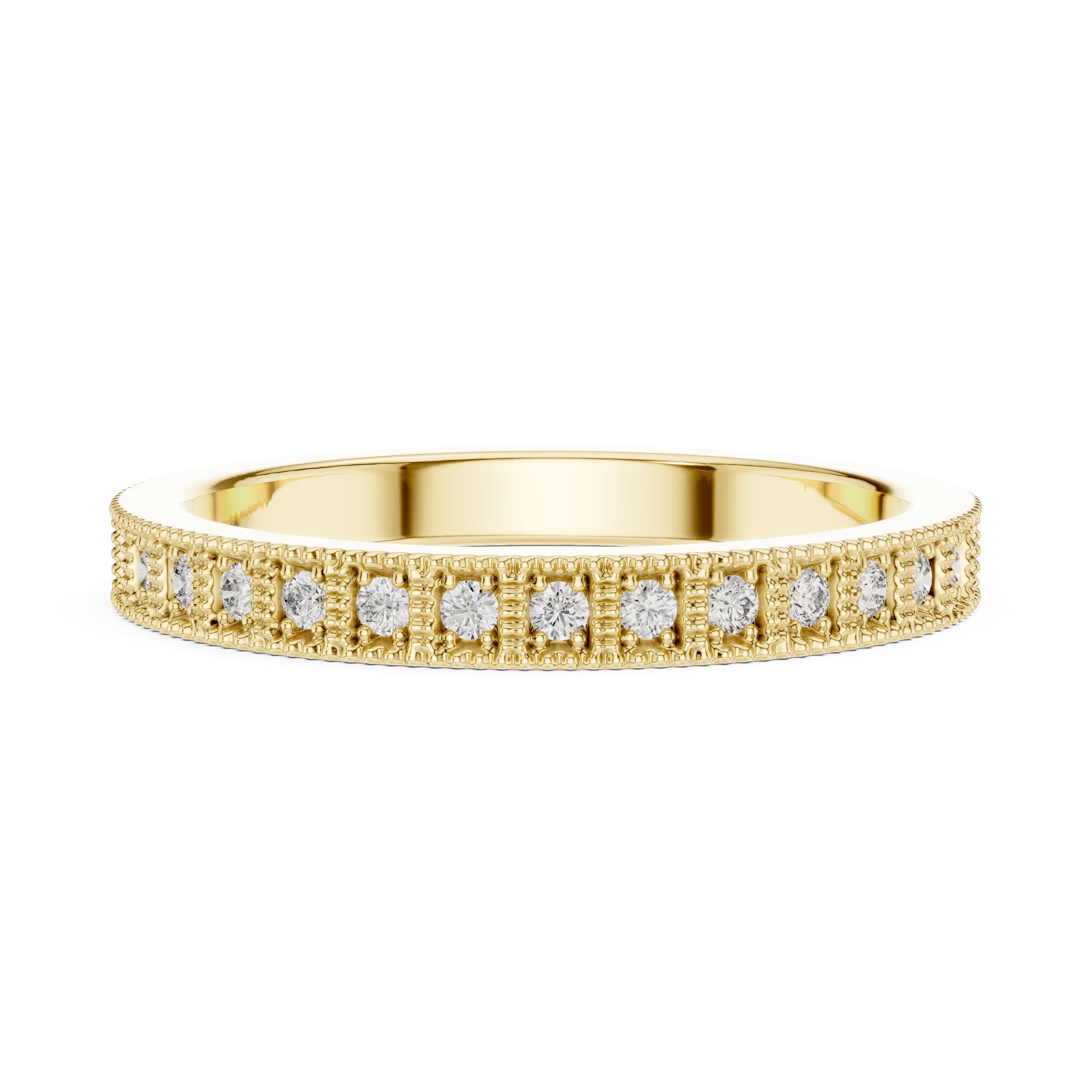 Ornate Cluster Diamond Engagement Ring in Yellow Gold - VYKA Diamonds