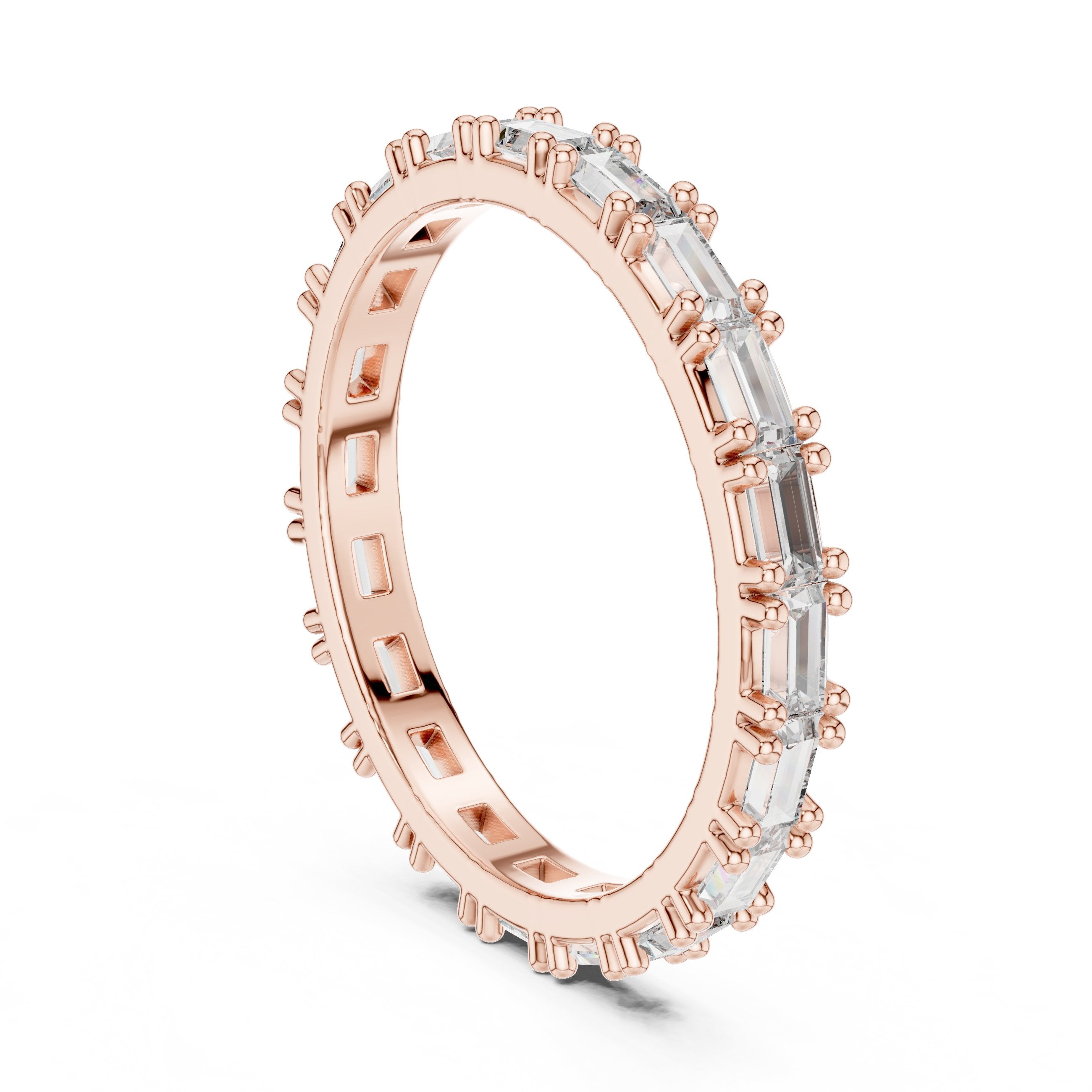 Baguette Diamond Eternity Band in Rose Gold - VYKA Diamonds