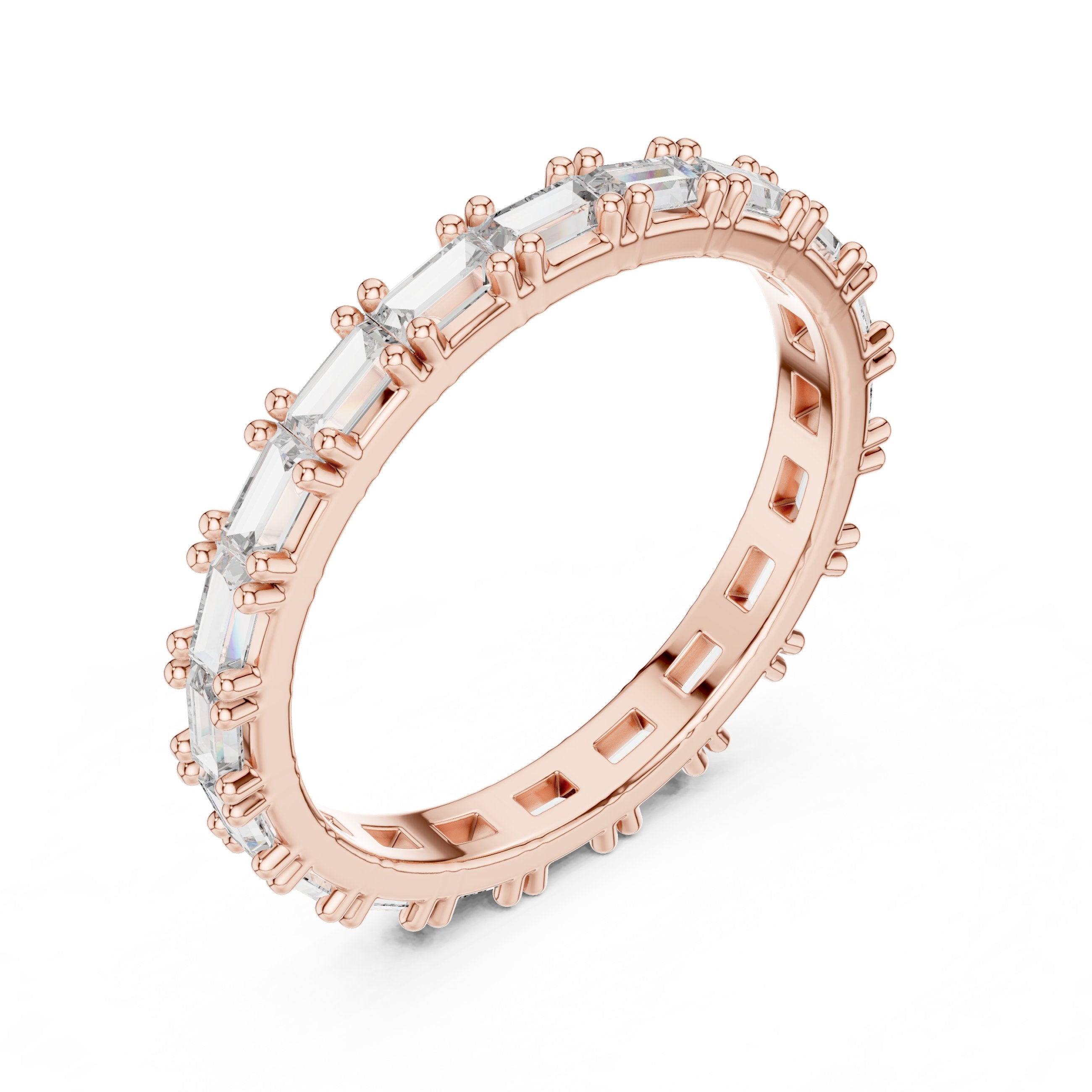 Baguette Diamond Eternity Band in Rose Gold - VYKA Diamonds