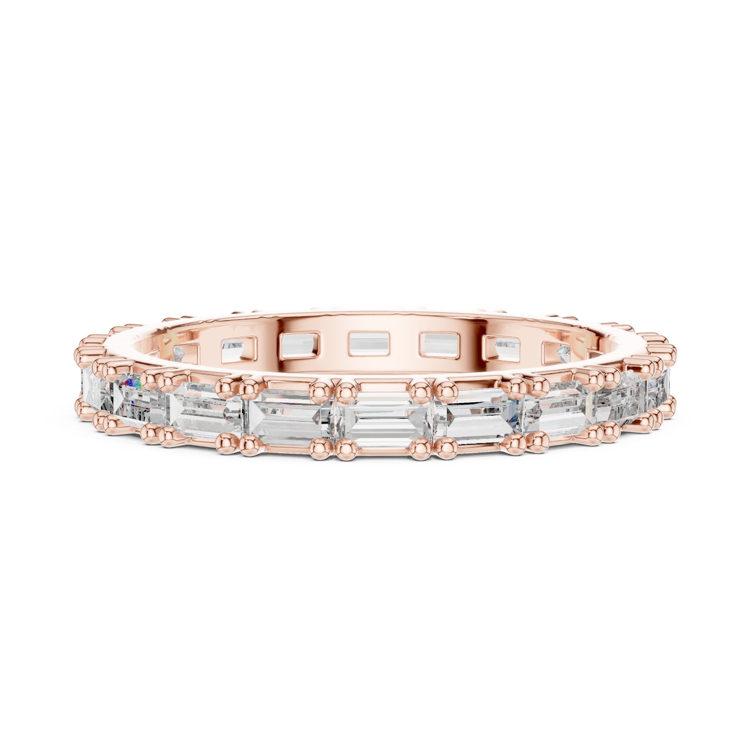 Baguette Diamond Eternity Band in Rose Gold - VYKA Diamonds