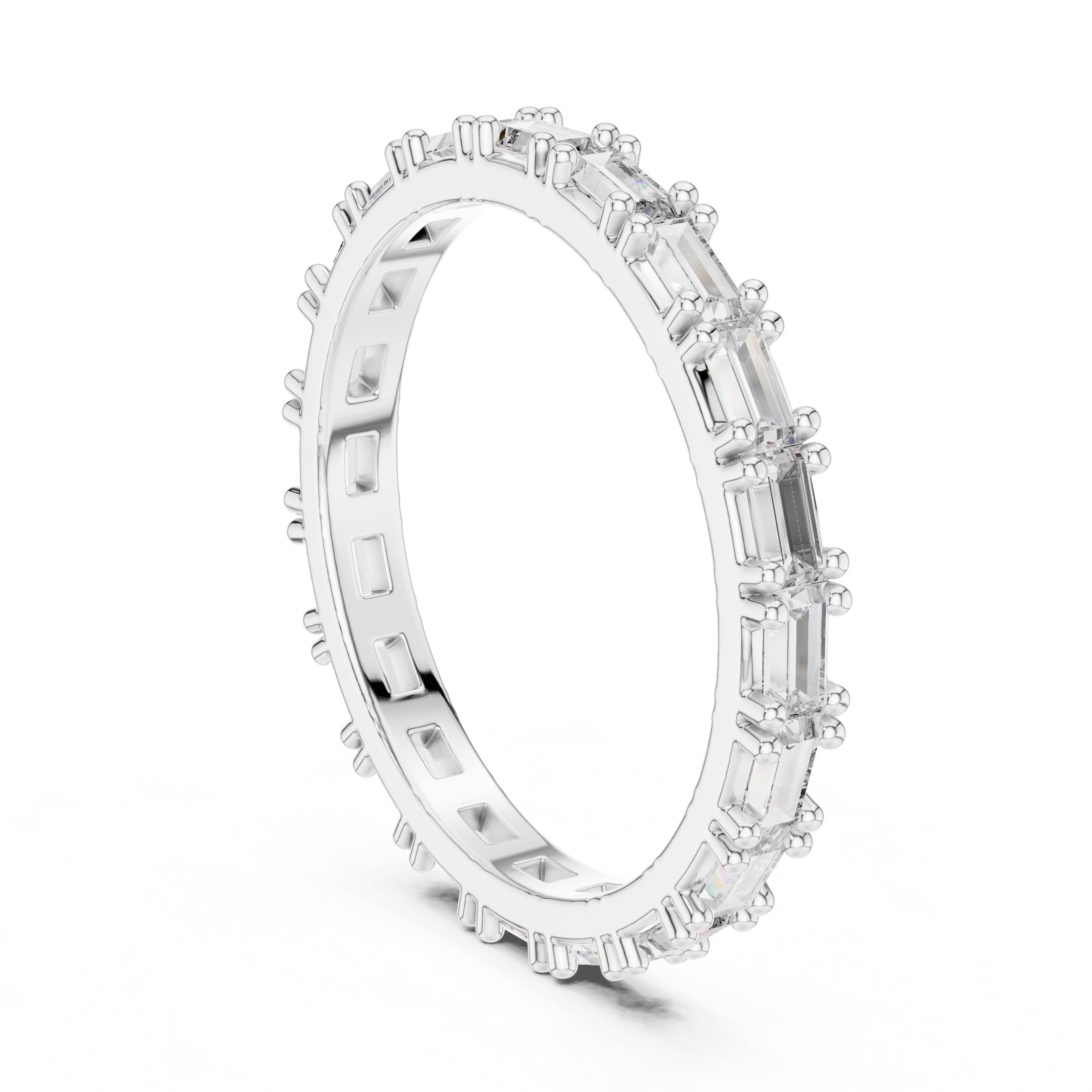 Baguette Diamond Eternity Band in White Gold - VYKA Diamonds