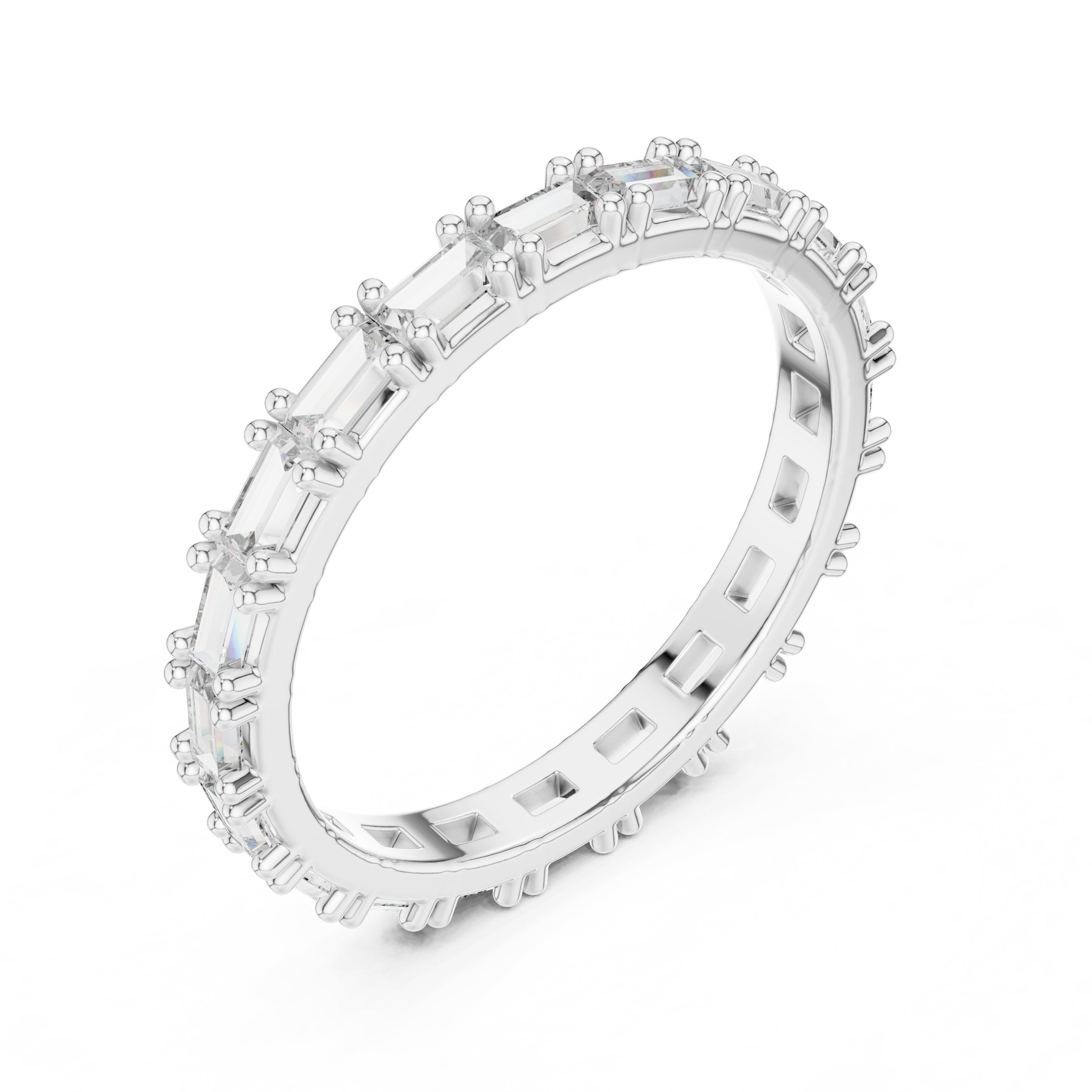 Baguette Diamond Eternity Band in White Gold - VYKA Diamonds