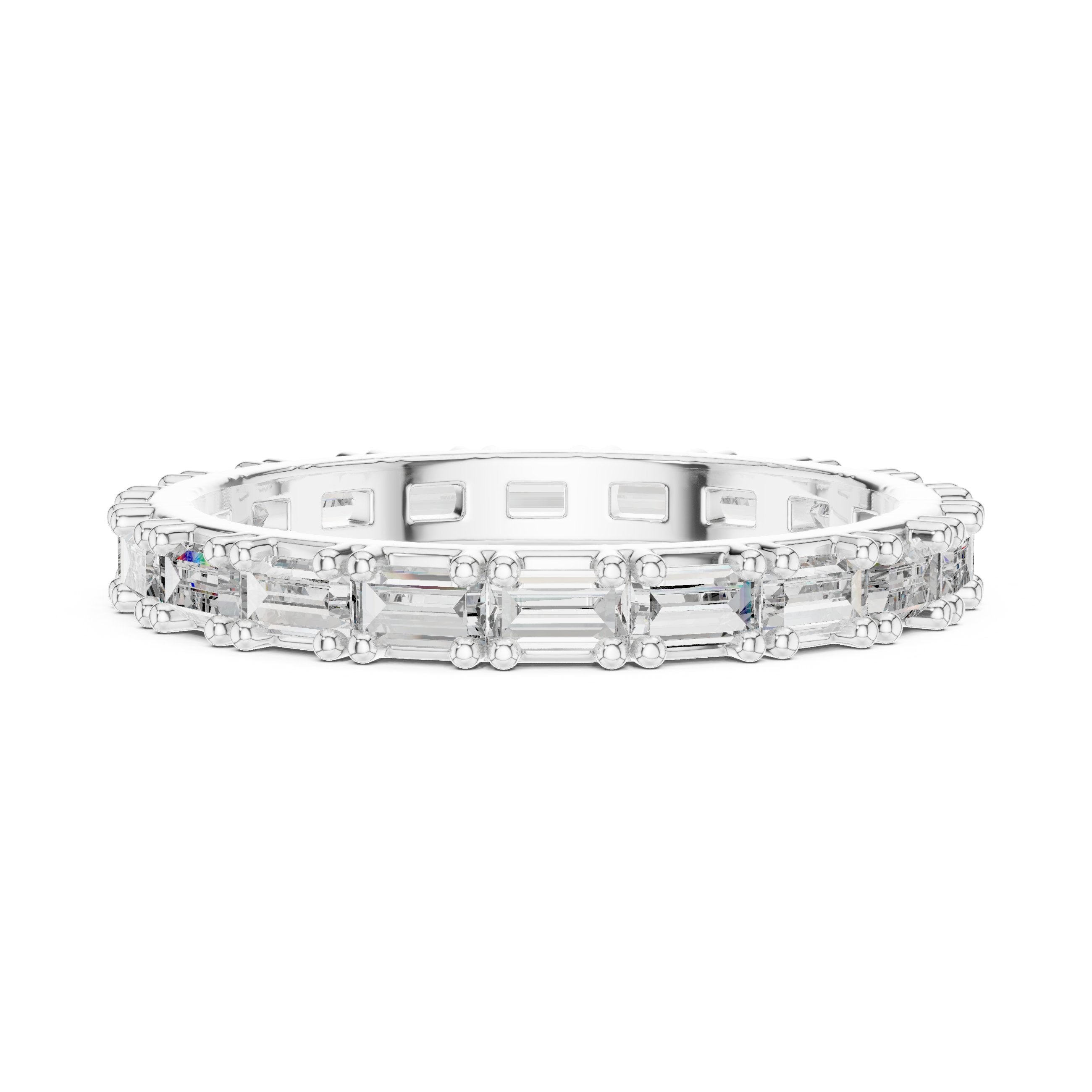 Baguette Diamond Eternity Band in White Gold - VYKA Diamonds