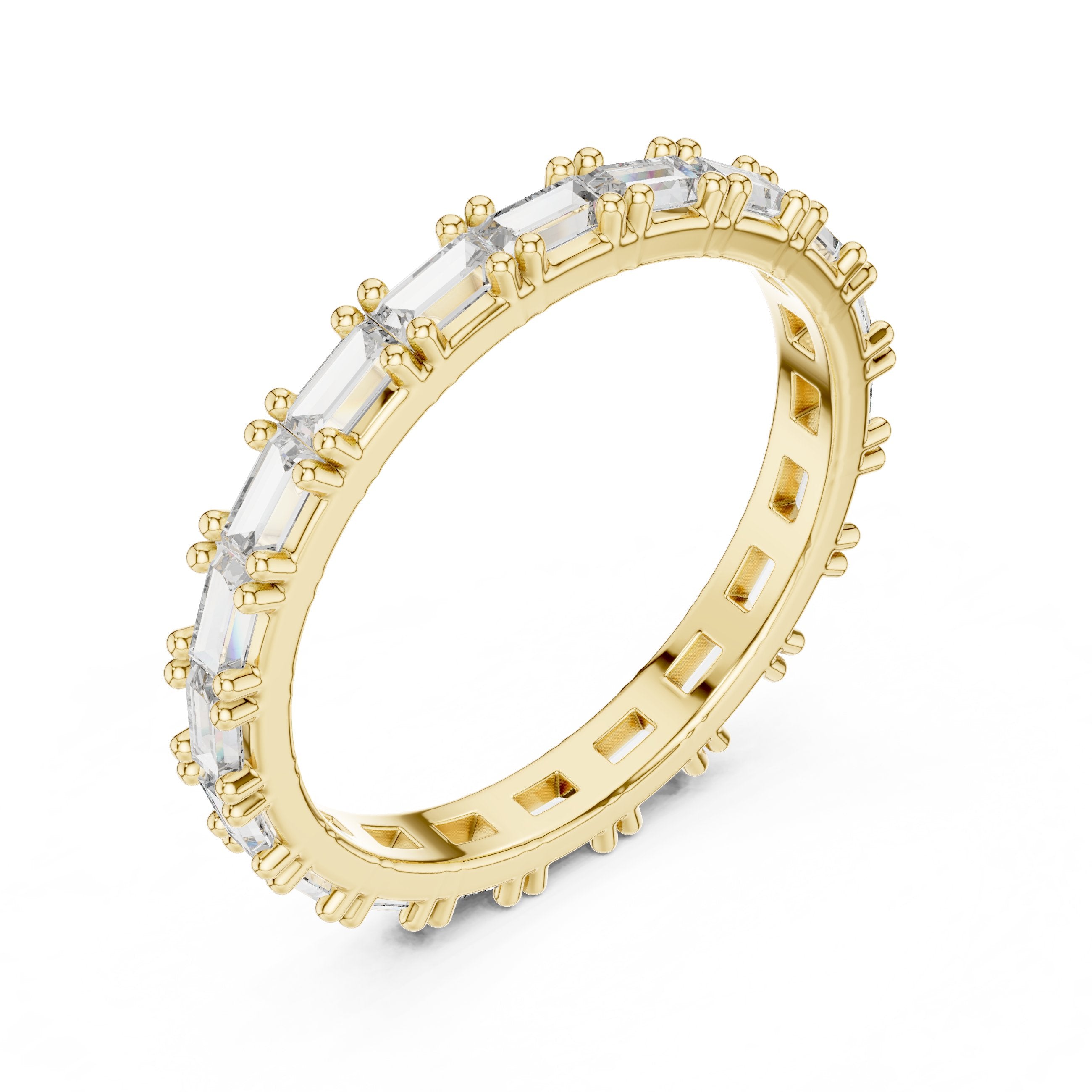 Baguette Diamond Eternity Band in Yellow Gold - VYKA Diamonds