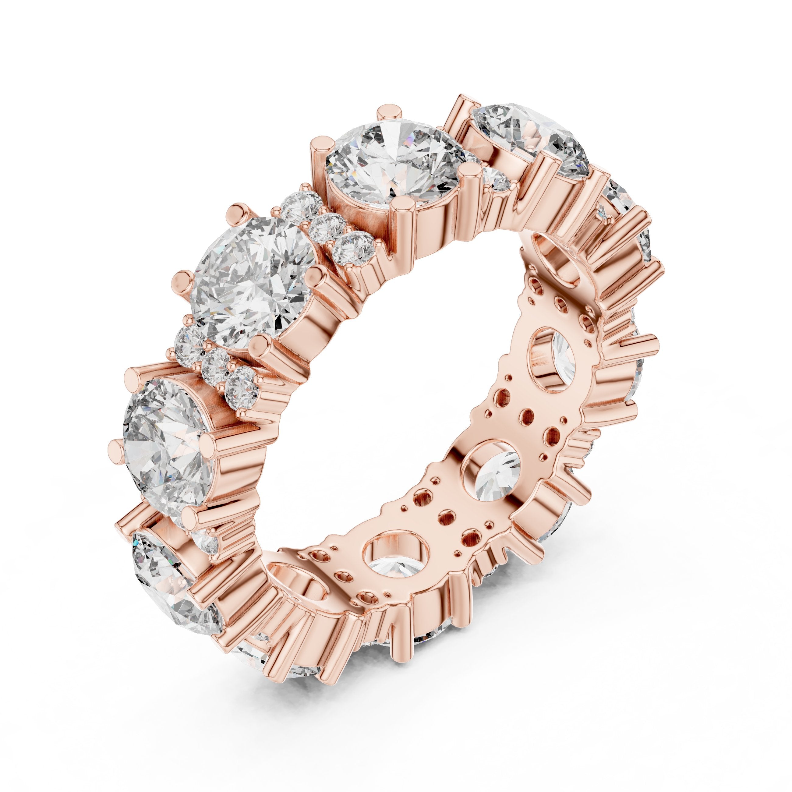 Round Diamond Eternity Band in Rose Gold - VYKA Diamonds