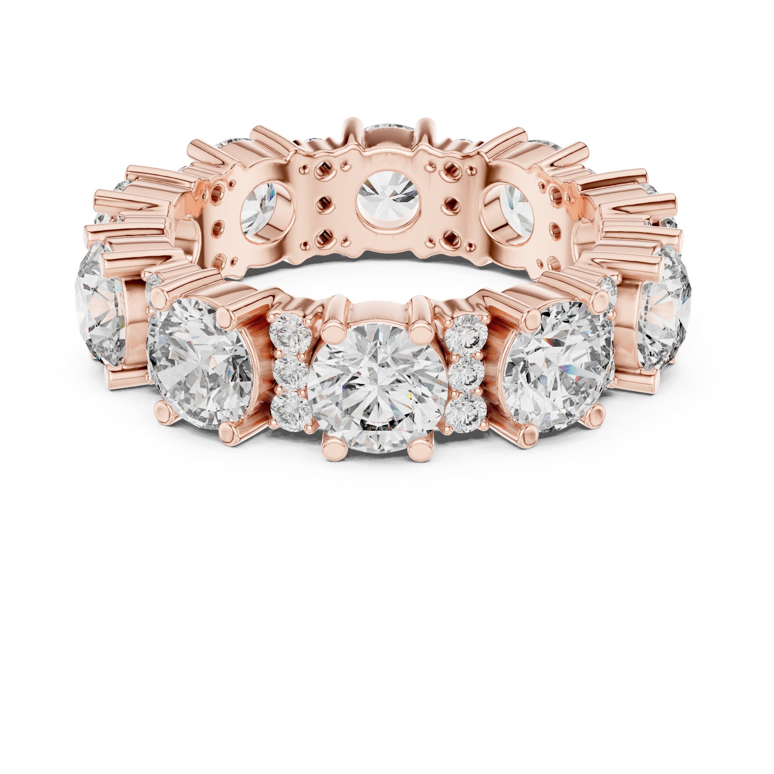 Round Diamond Eternity Band in Rose Gold - VYKA Diamonds