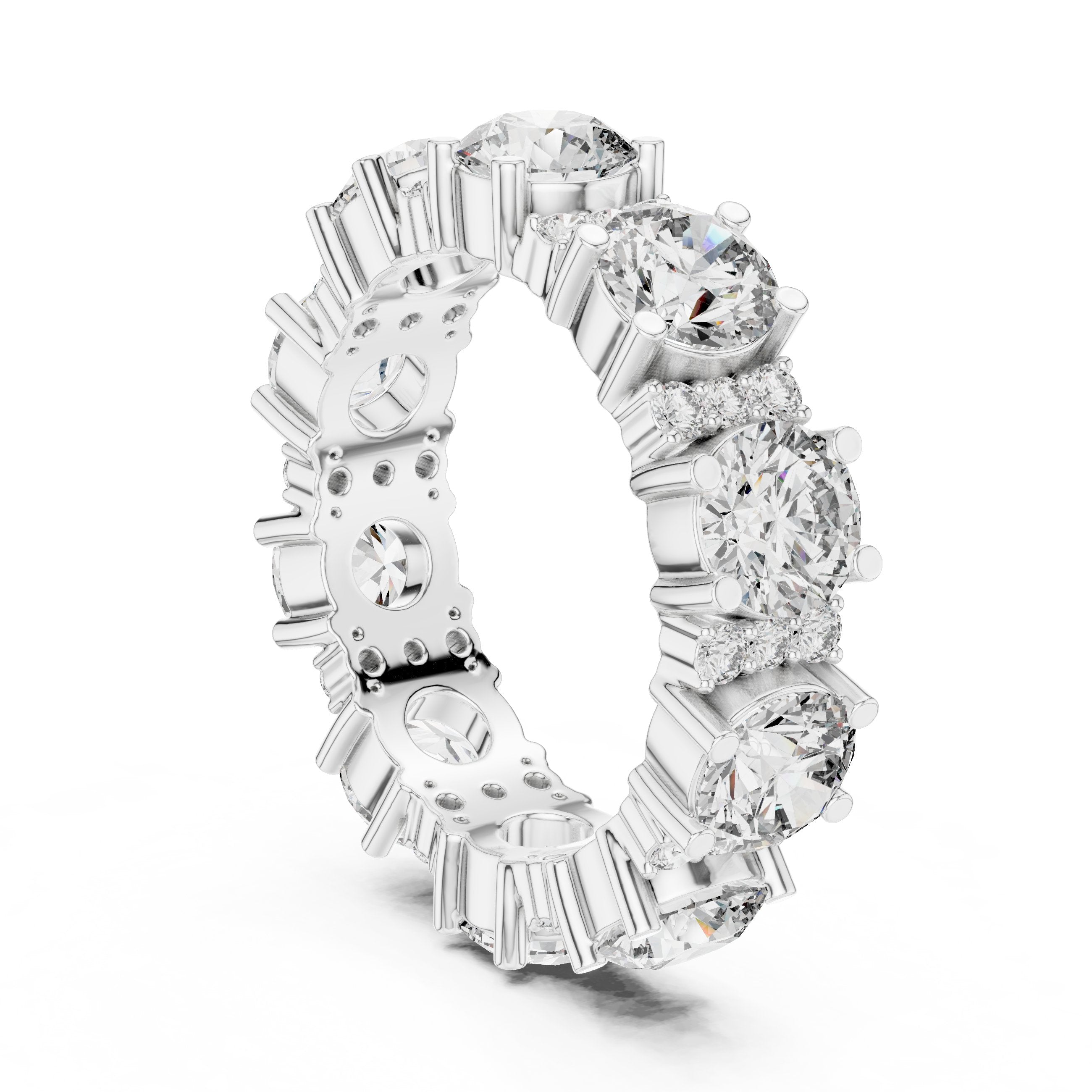 Round Diamond Eternity Band in White Gold - VYKA Diamonds
