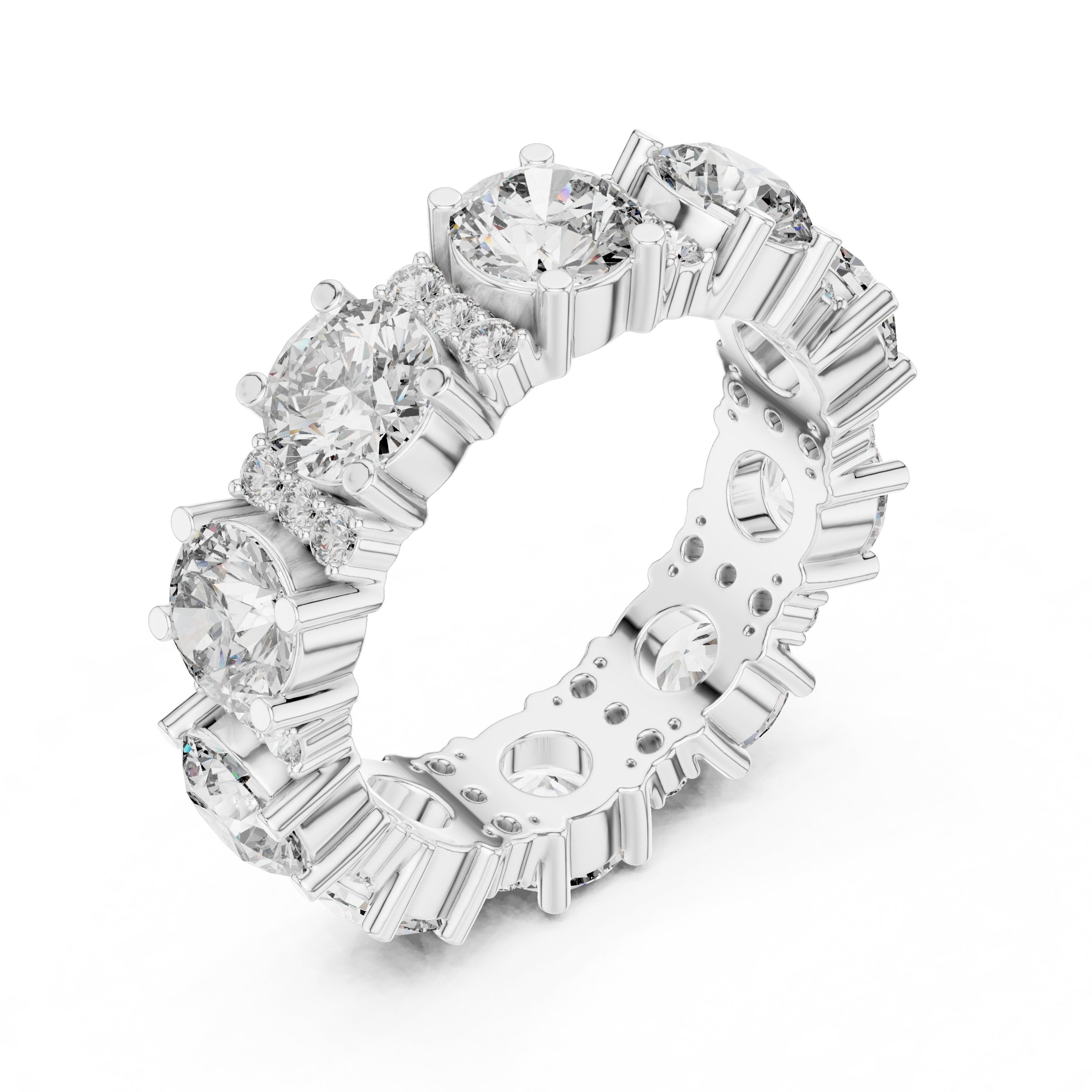 Round Diamond Eternity Band in White Gold - VYKA Diamonds