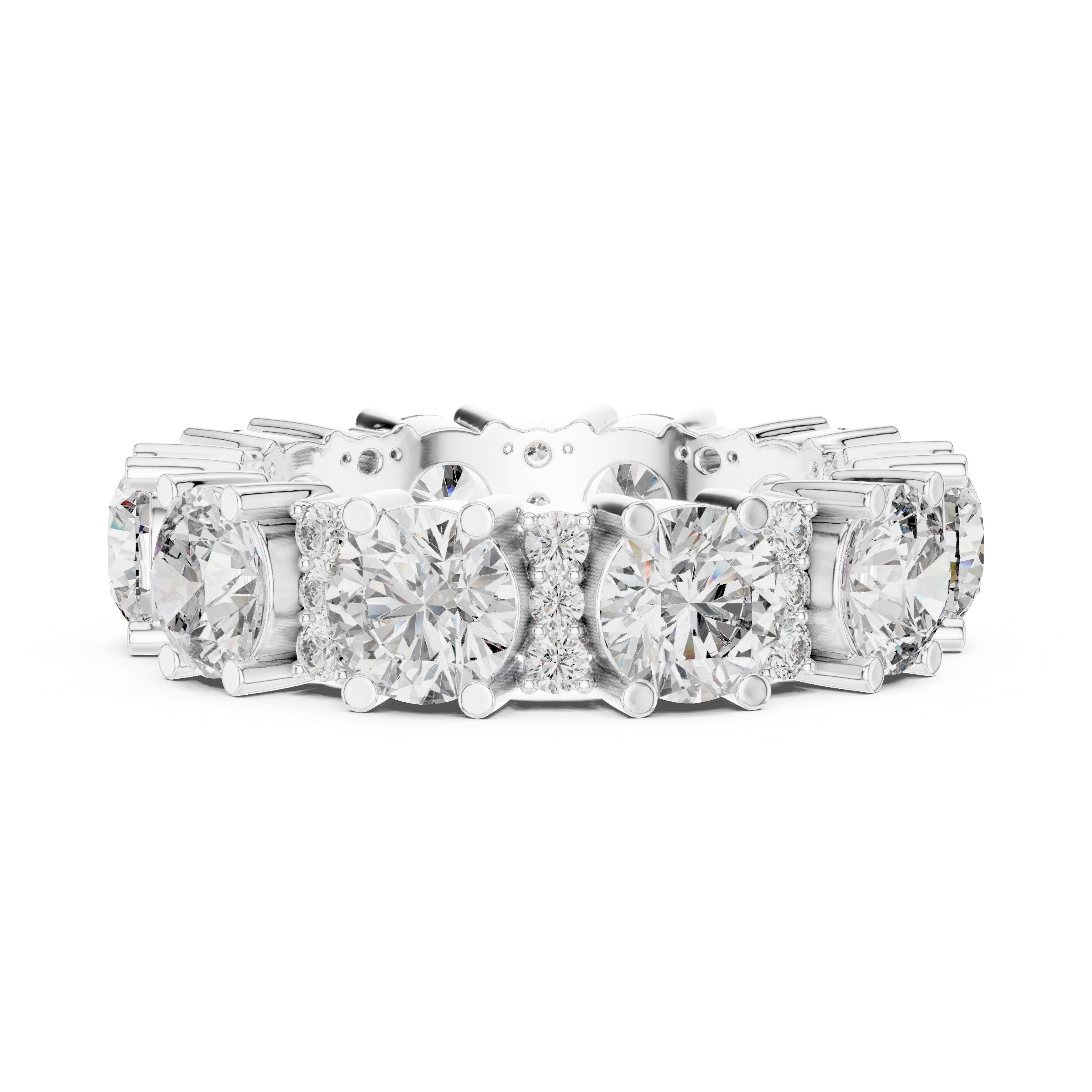Round Diamond Eternity Band in White Gold - VYKA Diamonds
