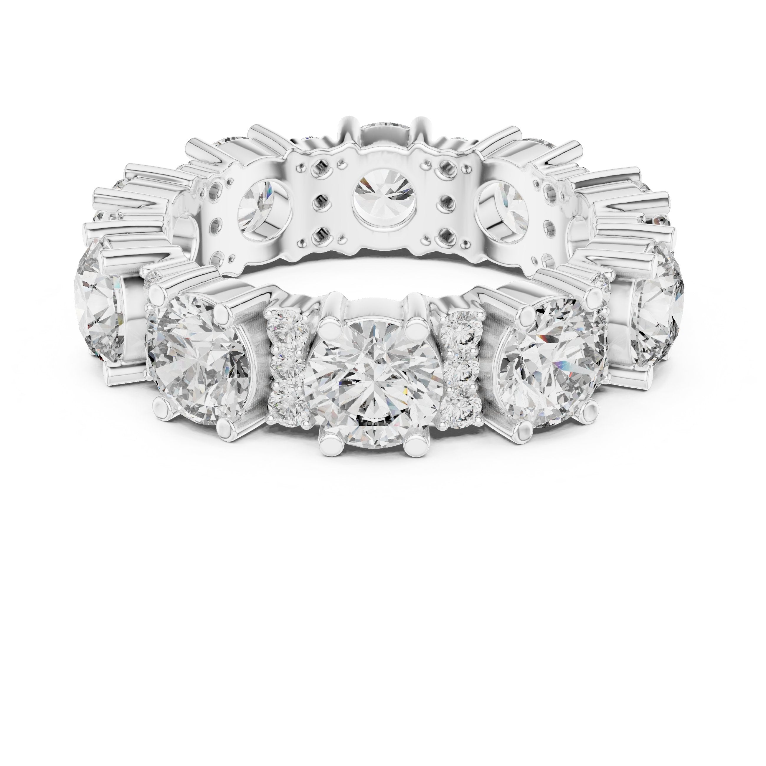 Round Diamond Eternity Band in White Gold - VYKA Diamonds