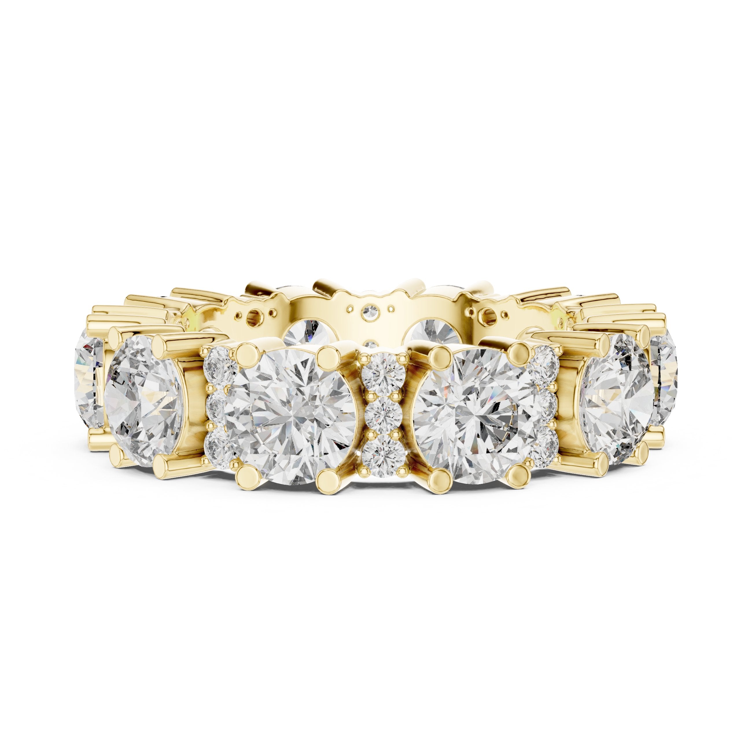 Round Diamond Eternity Band in Yellow Gold - VYKA Diamonds
