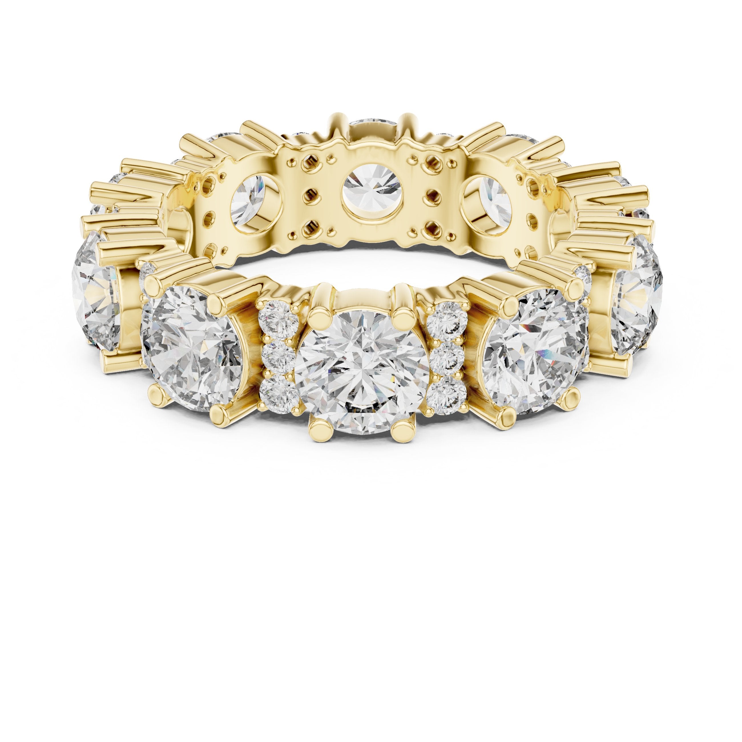 Round Diamond Eternity Band in Yellow Gold - VYKA Diamonds