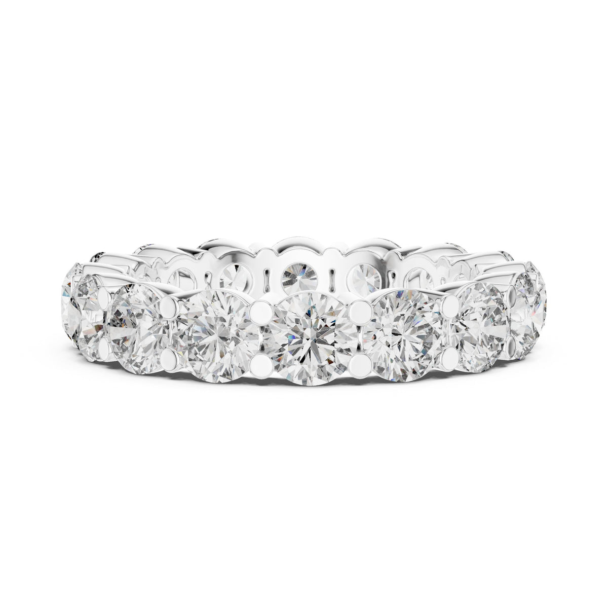 Round Diamond Wide Double Row Pavé Eternity Band